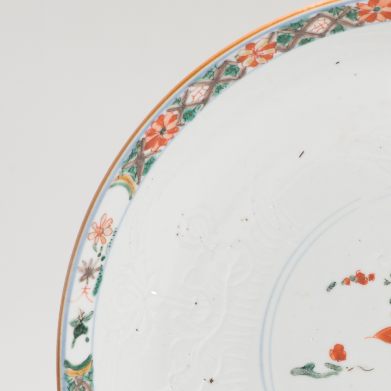 Large Antique Famille Verte Batavian 18th century Chinese Porcelain Plate Dish Ducks - Image 14