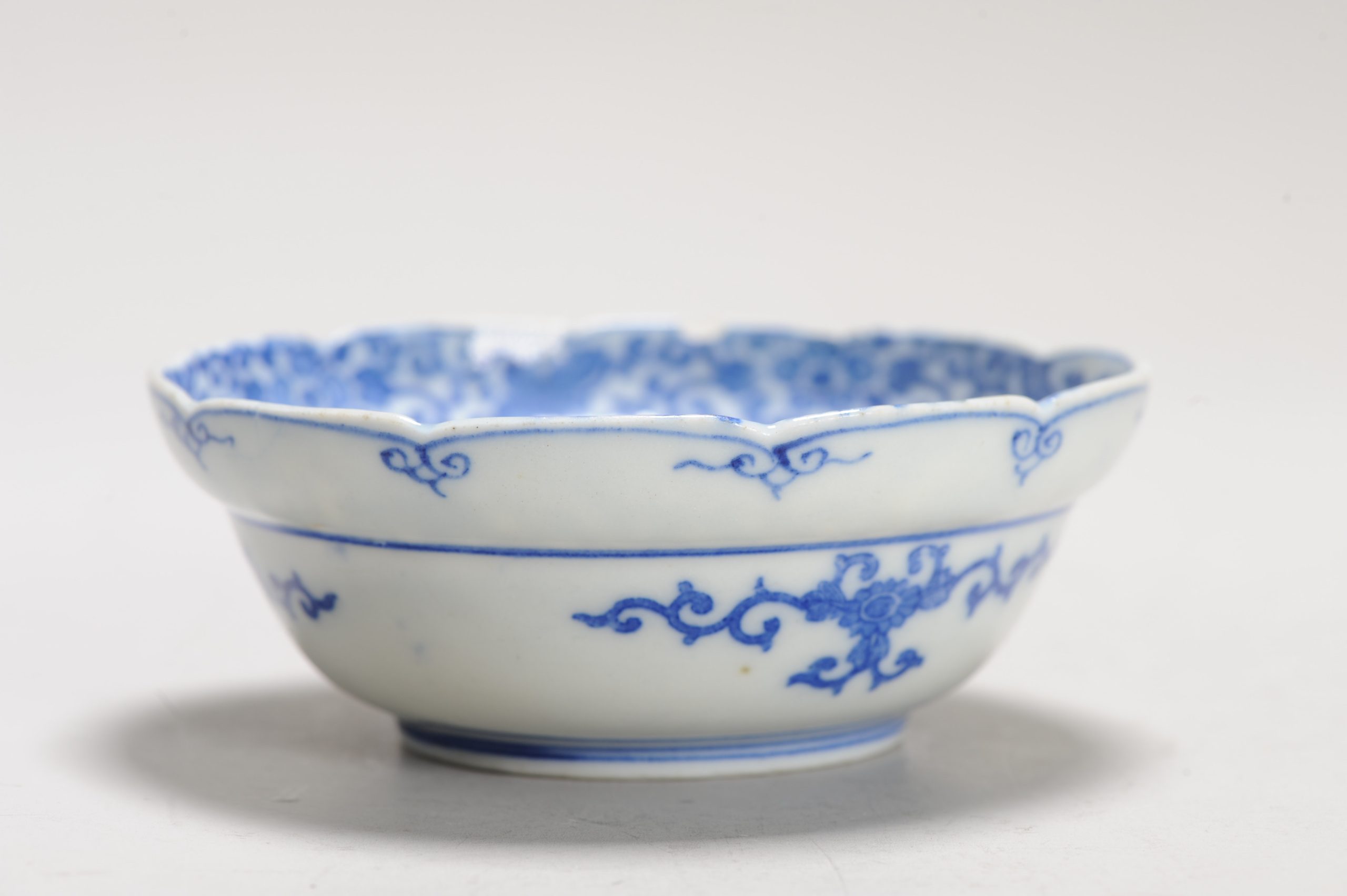 Blue and White Arita Japanese Porcelain Printed Period Bowl