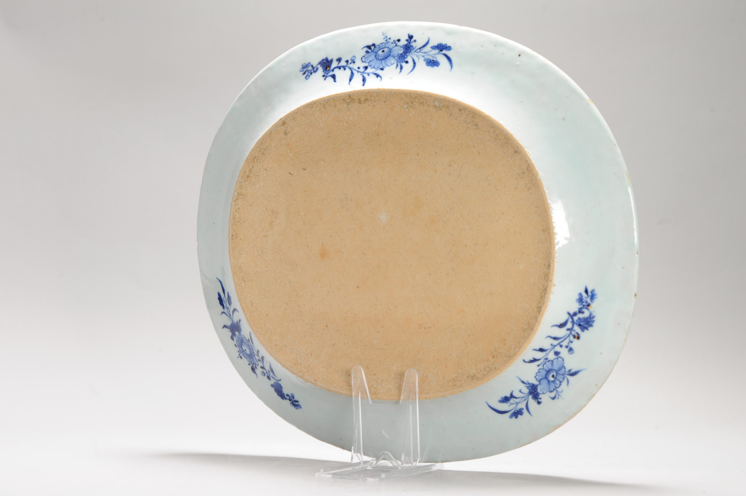 Top Large Antique Chinese Porcelain Serving Dish 18C Symbols Buddha Finger - Image 10