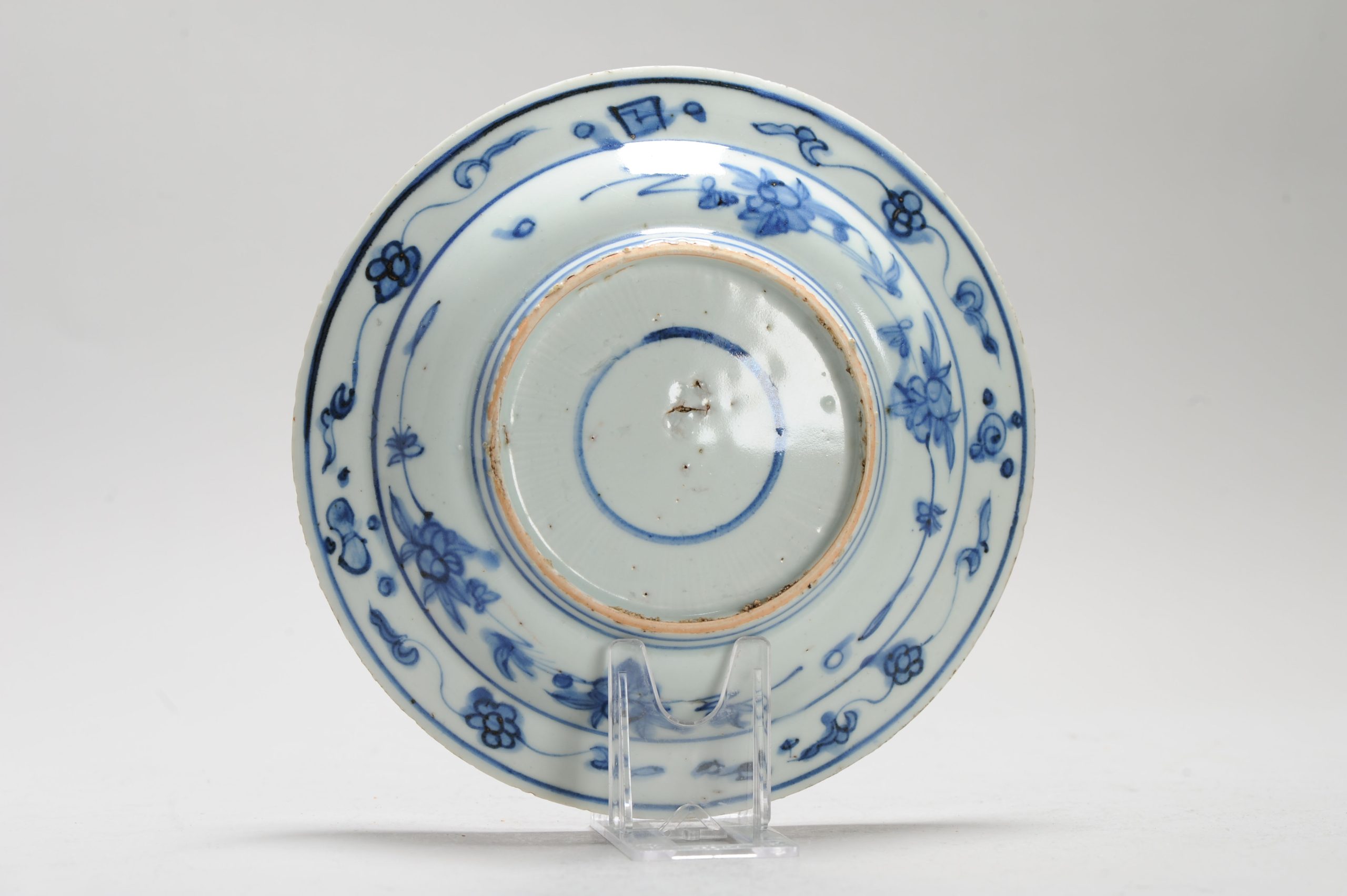16C Antique Chinese Porcelain dish Floral Fenghuang Auspicious symbols Marked - Image 7