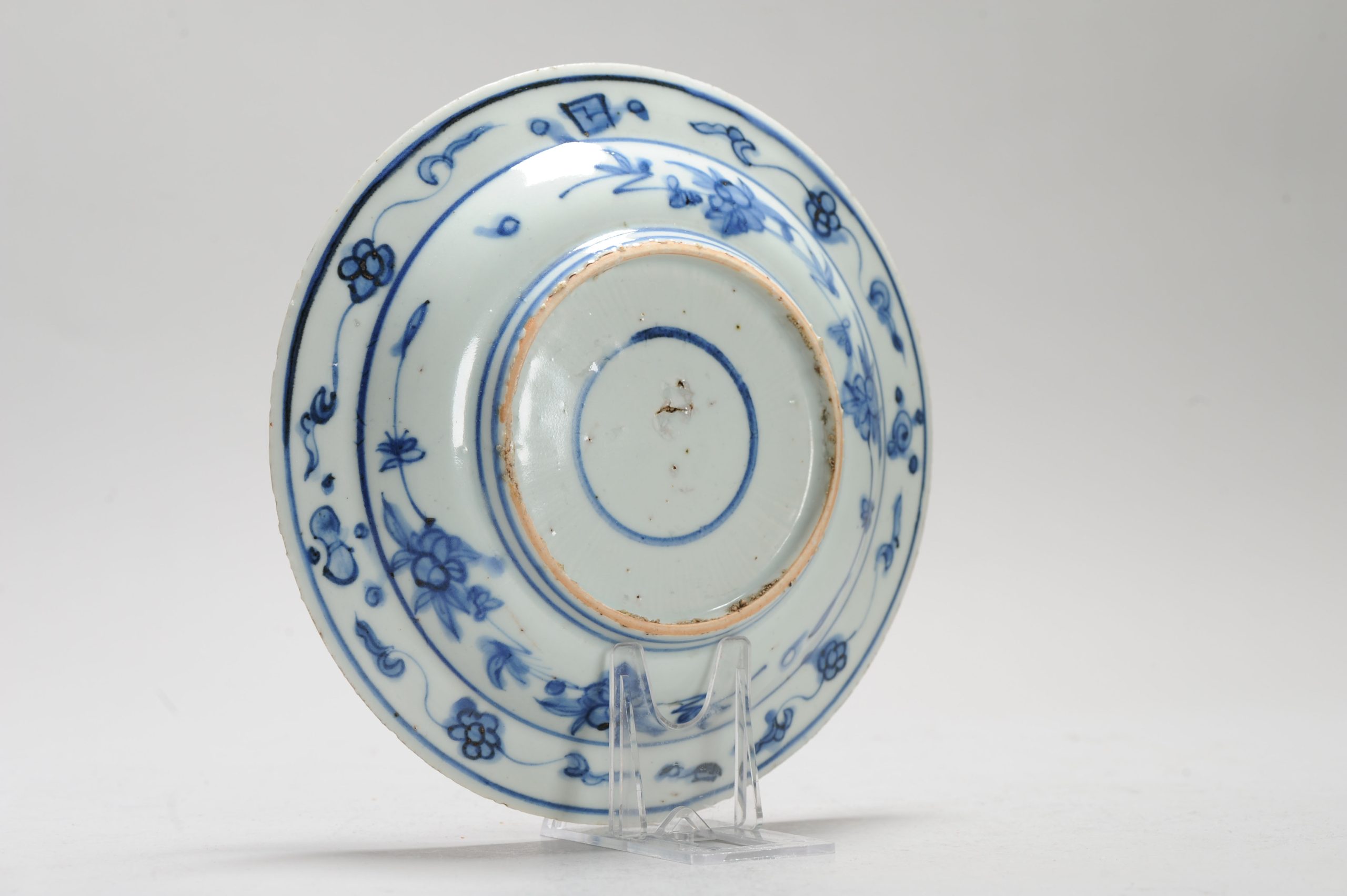 16C Antique Chinese Porcelain dish Floral Fenghuang Auspicious symbols Marked - Image 8