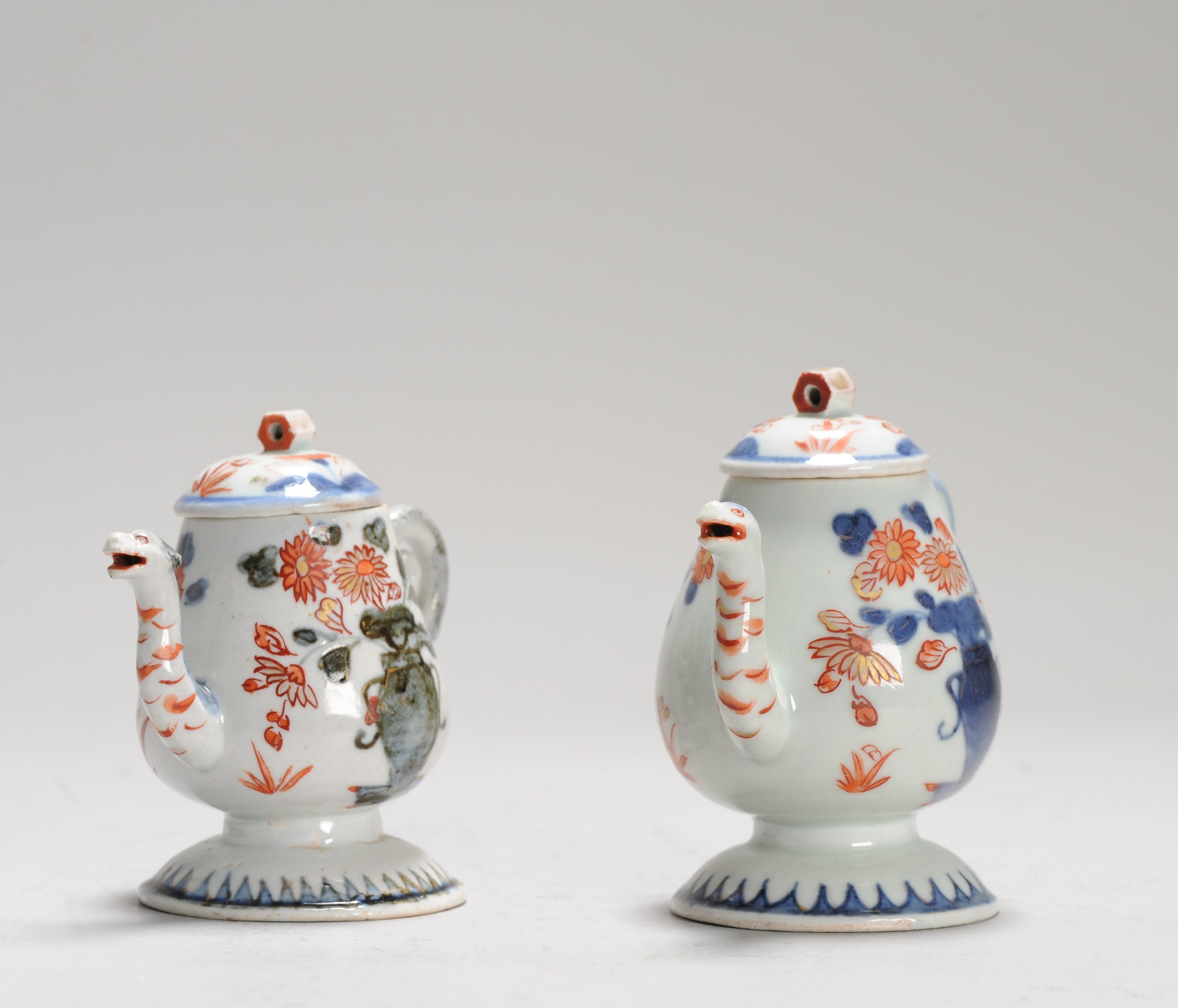Antique Ca 1700 Set Japanese Imari Porcelain Oil/Vinegar Jug Arita Edo Dragon - Image 6