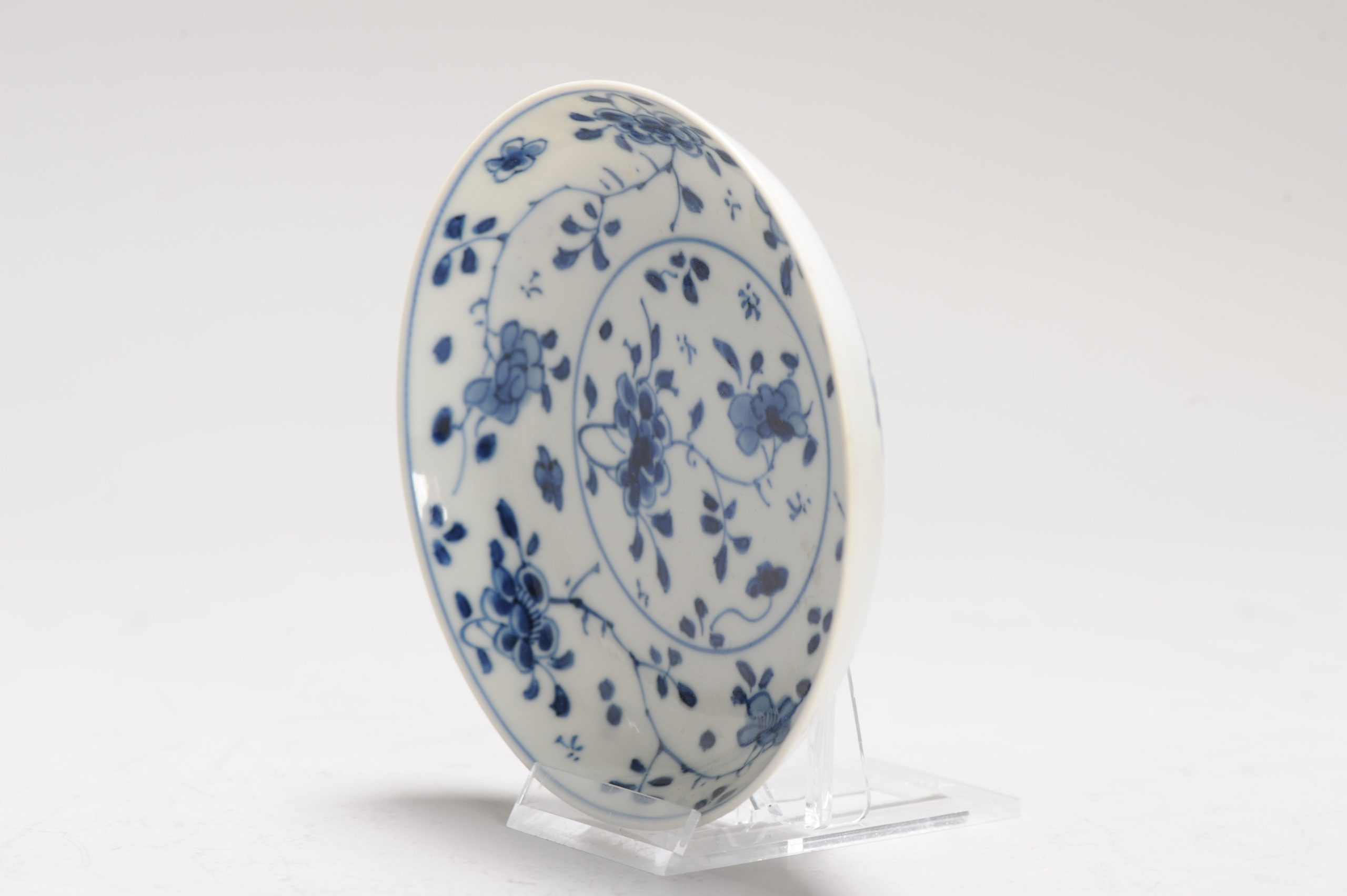 Antique Chinese Ca 1700 Kangxi Chinese Porcelain Dish Chenghua Marked Eggshell - Image 12