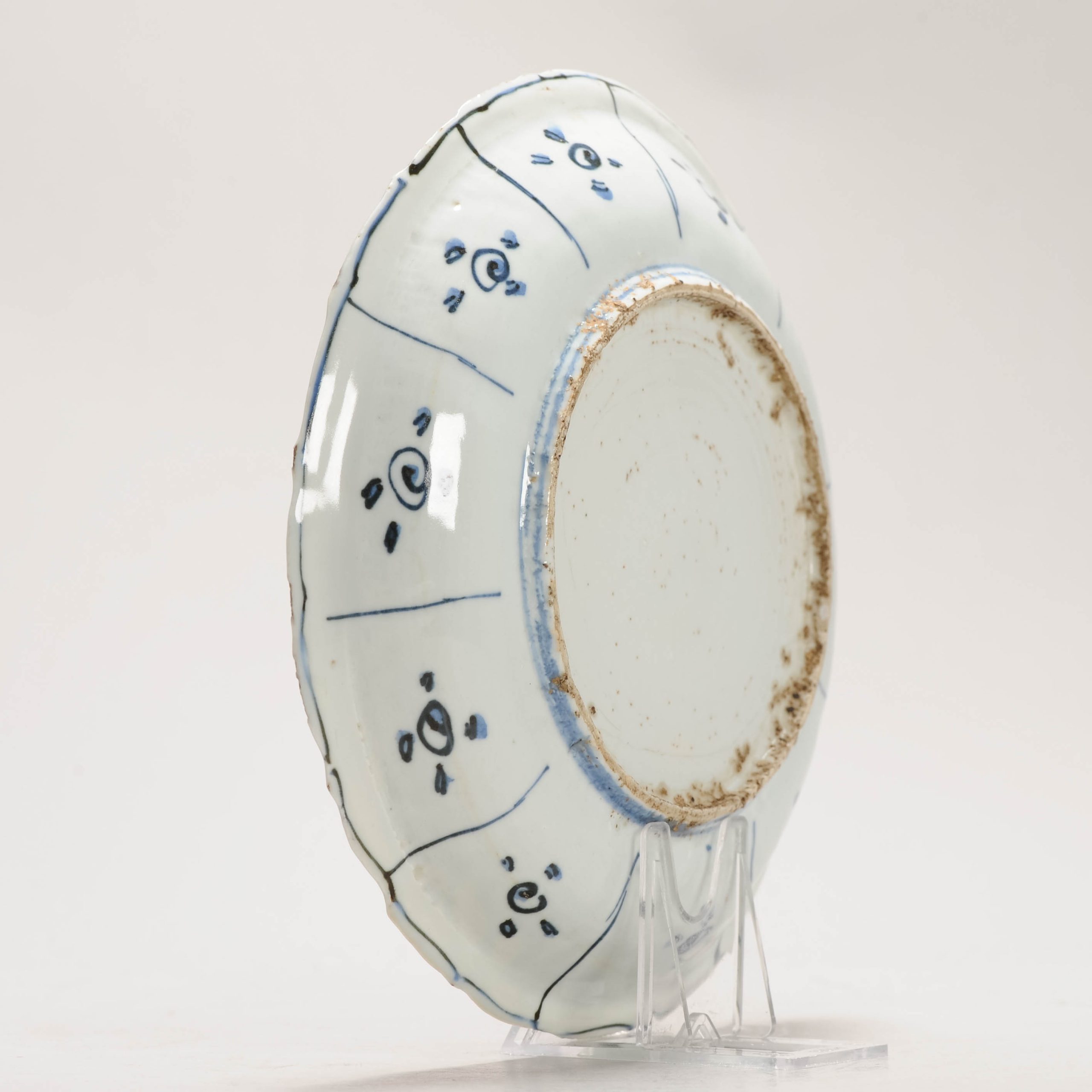 Antique Ming Period Chinese Porcelain Kraak dish Crane and Auspicious Symbol - Image 10