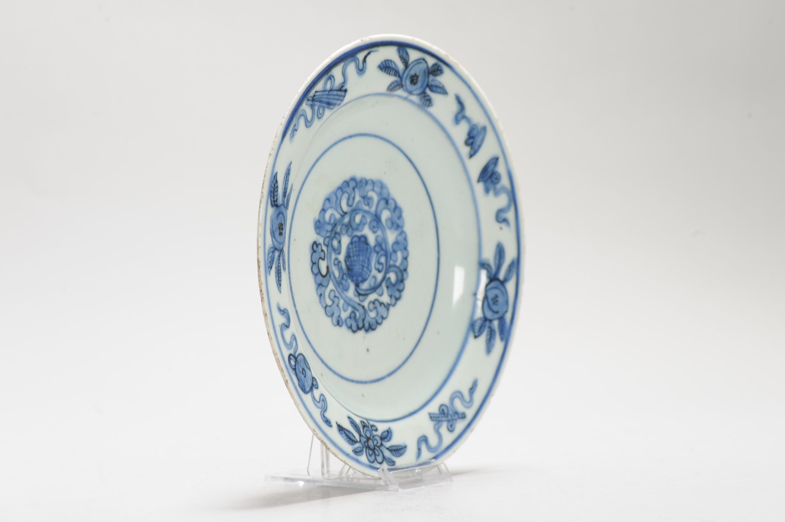 16C Antique Chinese Porcelain dish Floral Fenghuang Auspicious symbols Marked - Image 3