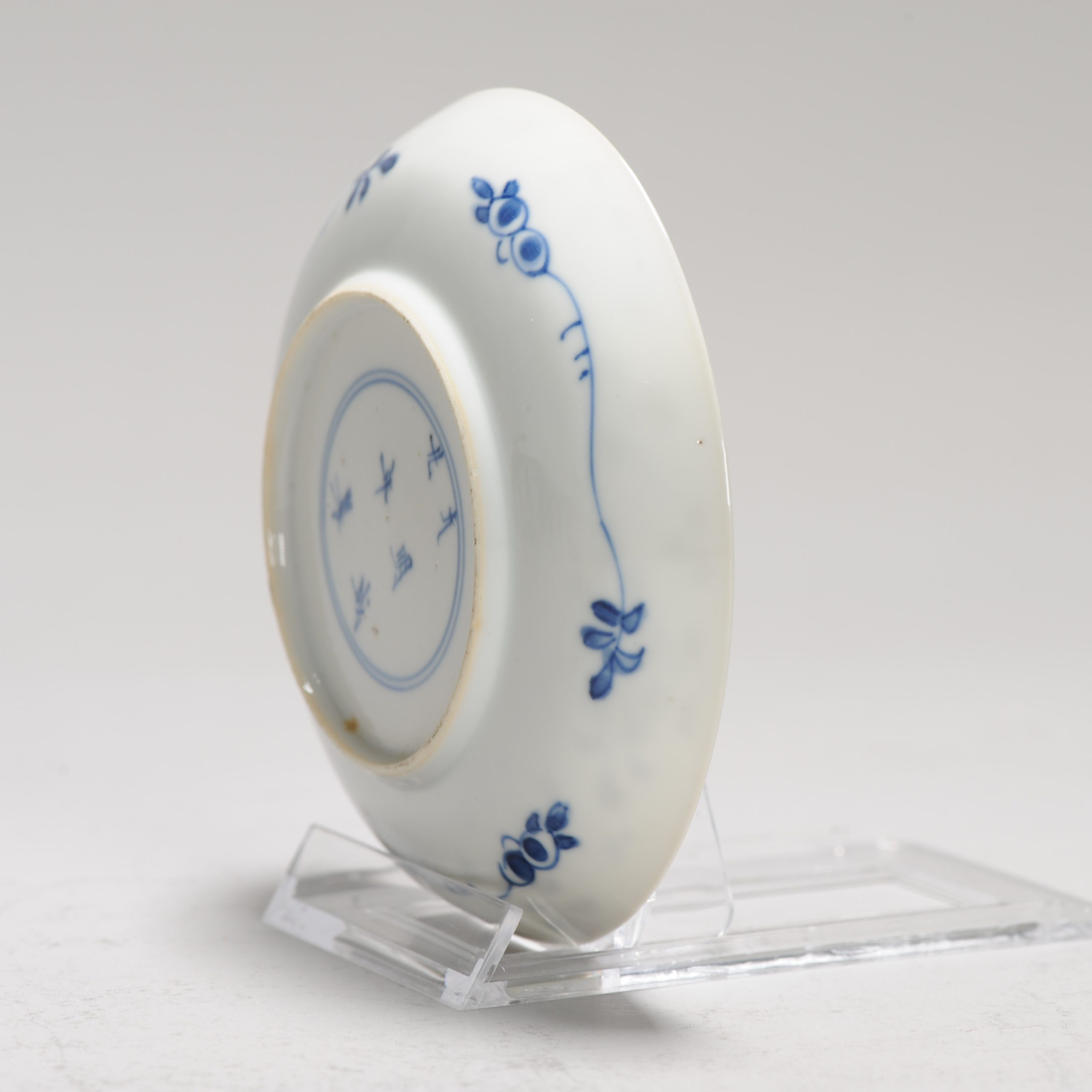 Antique Chinese Ca 1700 Kangxi Chinese Porcelain Dish Chenghua Marked Eggshell - Image 6