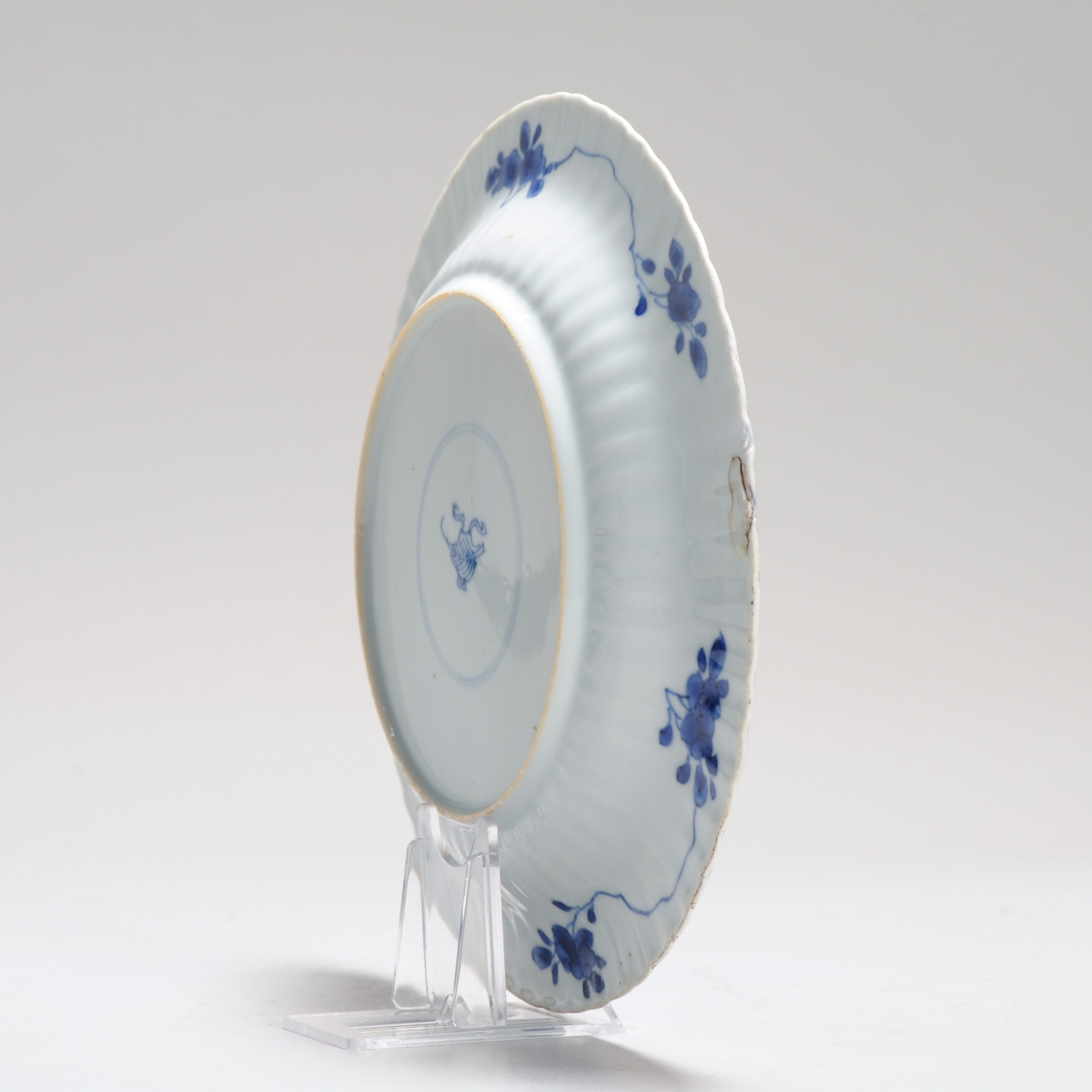 Antique Chinese Ca 1700 Kangxi Chinese Porcelain Dish BIRD Marked Artemesia - Image 6