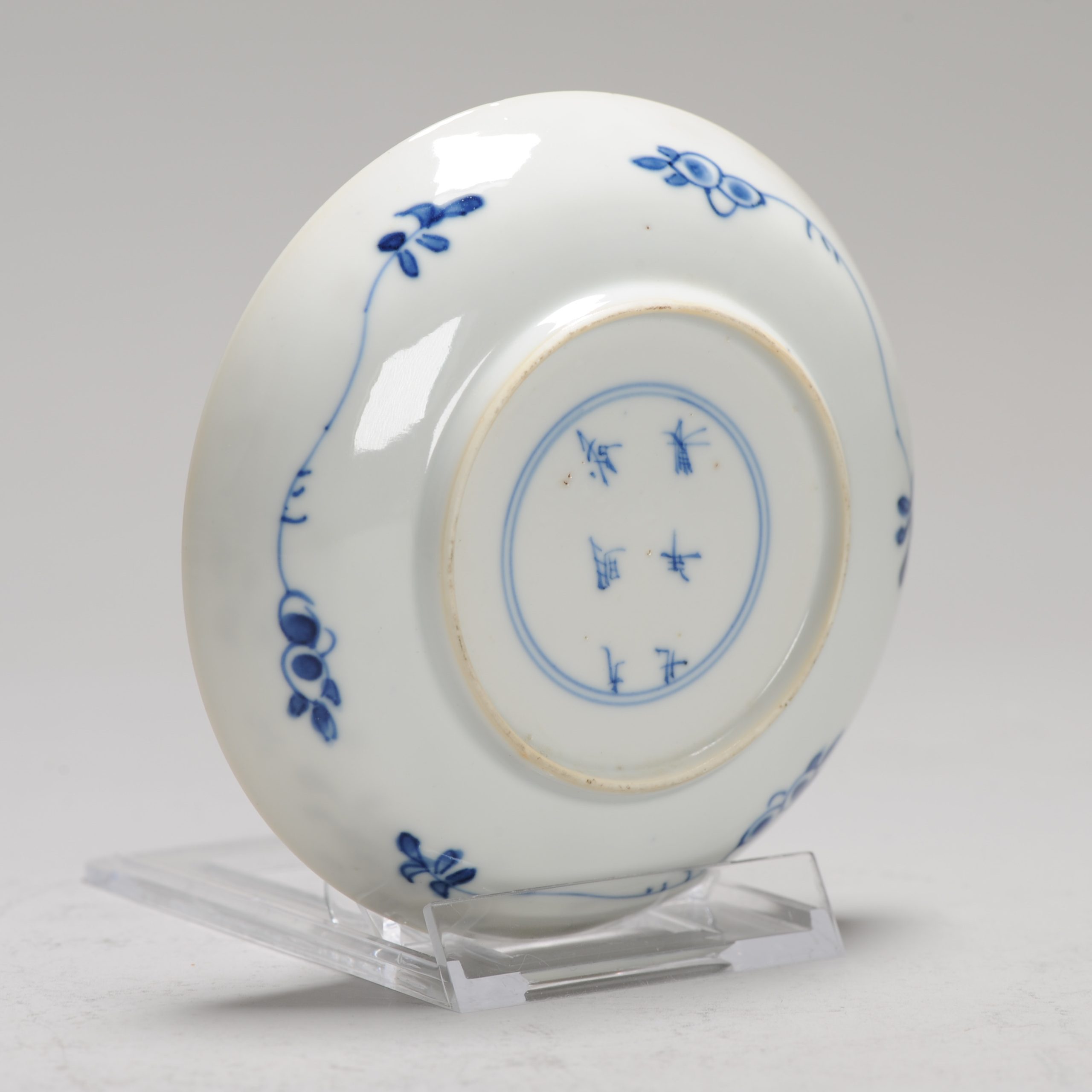 Antique Chinese Ca 1700 Kangxi Chinese Porcelain Dish Chenghua Marked Eggshell - Image 4