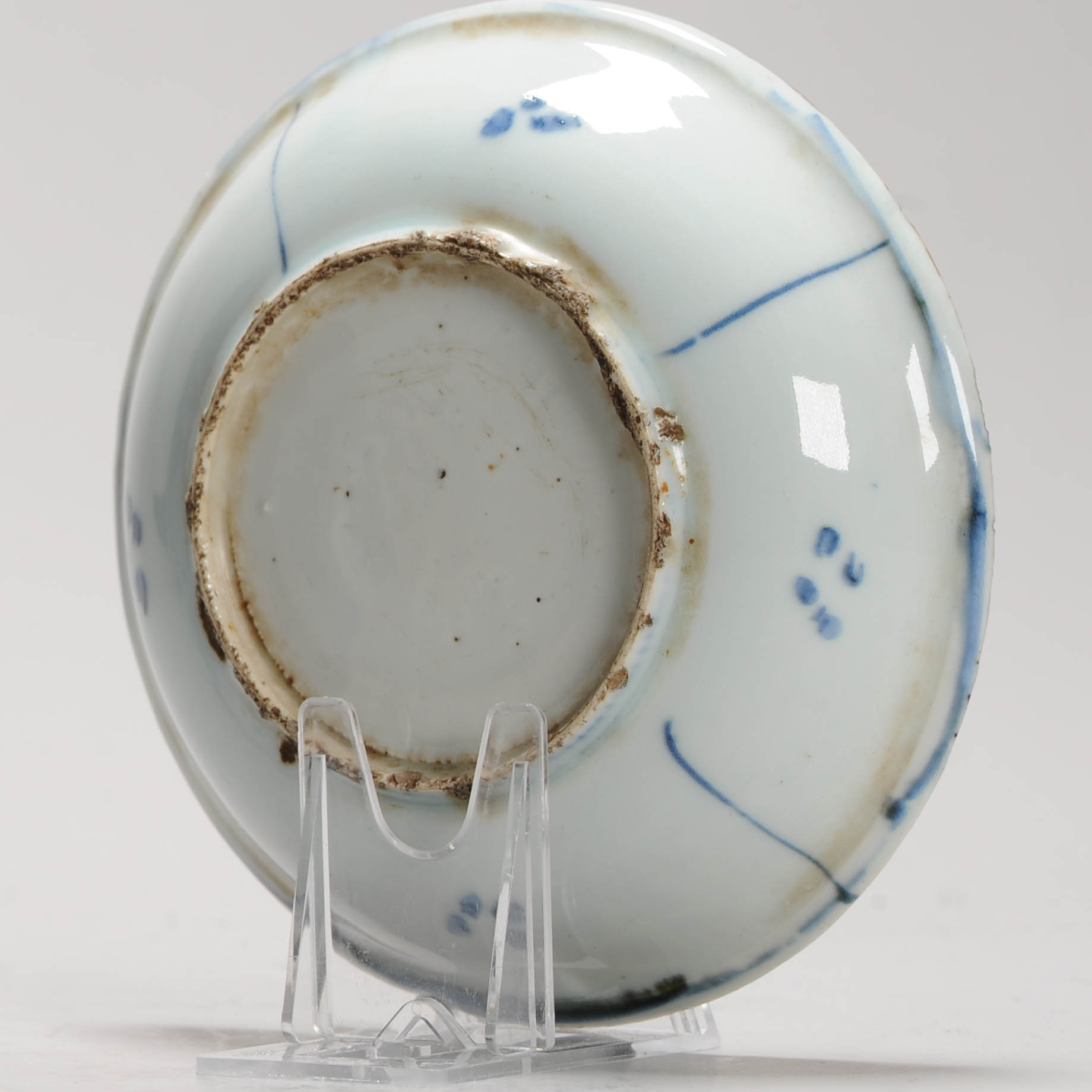 Antique Ming Period Chinese Porcelain Kraak dish Crane and Auspicious Symbol - Image 8