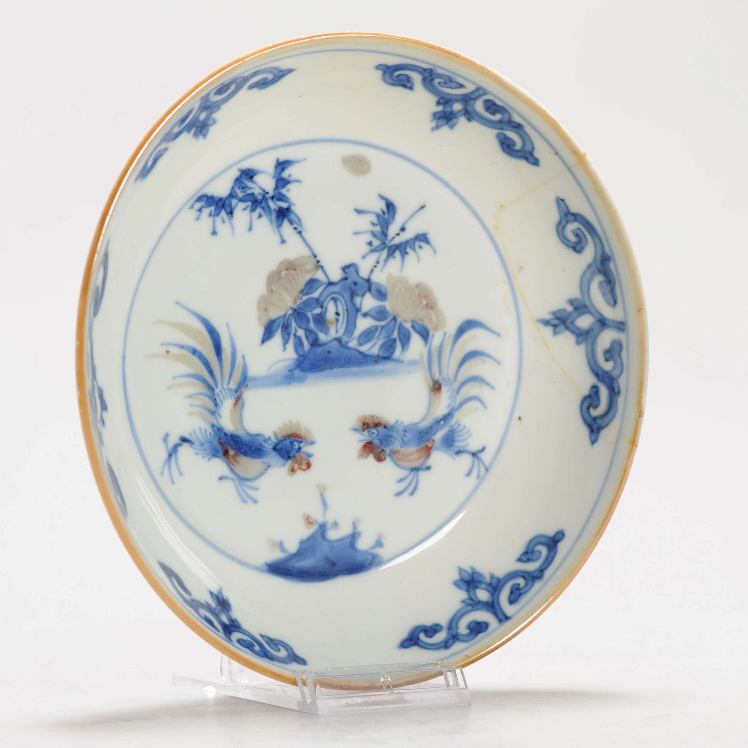 Rare Ca 1600-1660 Chinese Porcelain Ming Period Kosometsuke Plate Copper Red - Image 5