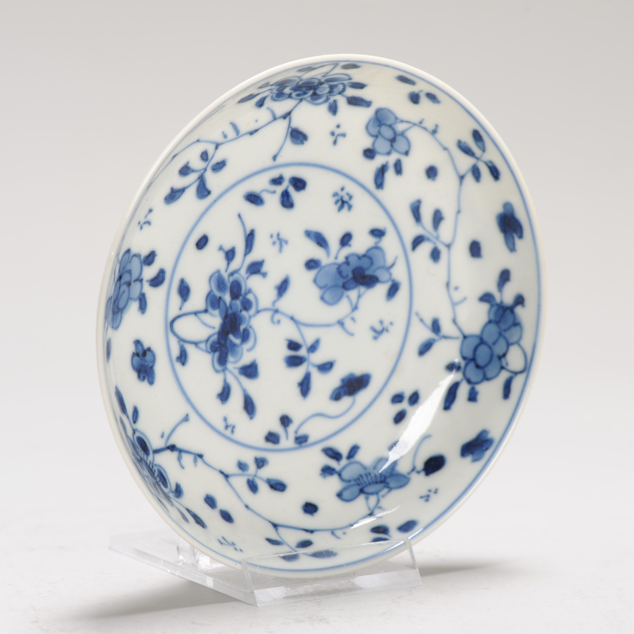 Antique Chinese Ca 1700 Kangxi Chinese Porcelain Dish Chenghua Marked Eggshell - Image 9