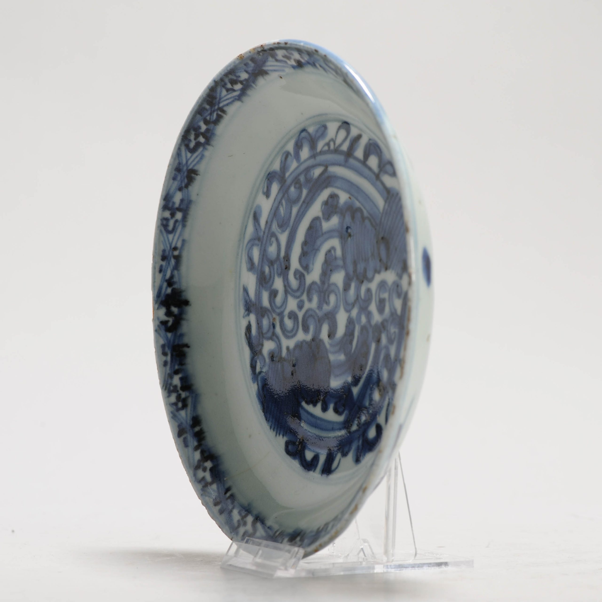 Lovely 16C Chinese Porcelain Ming Period Shallow Dish Dragon Chilong - Image 17