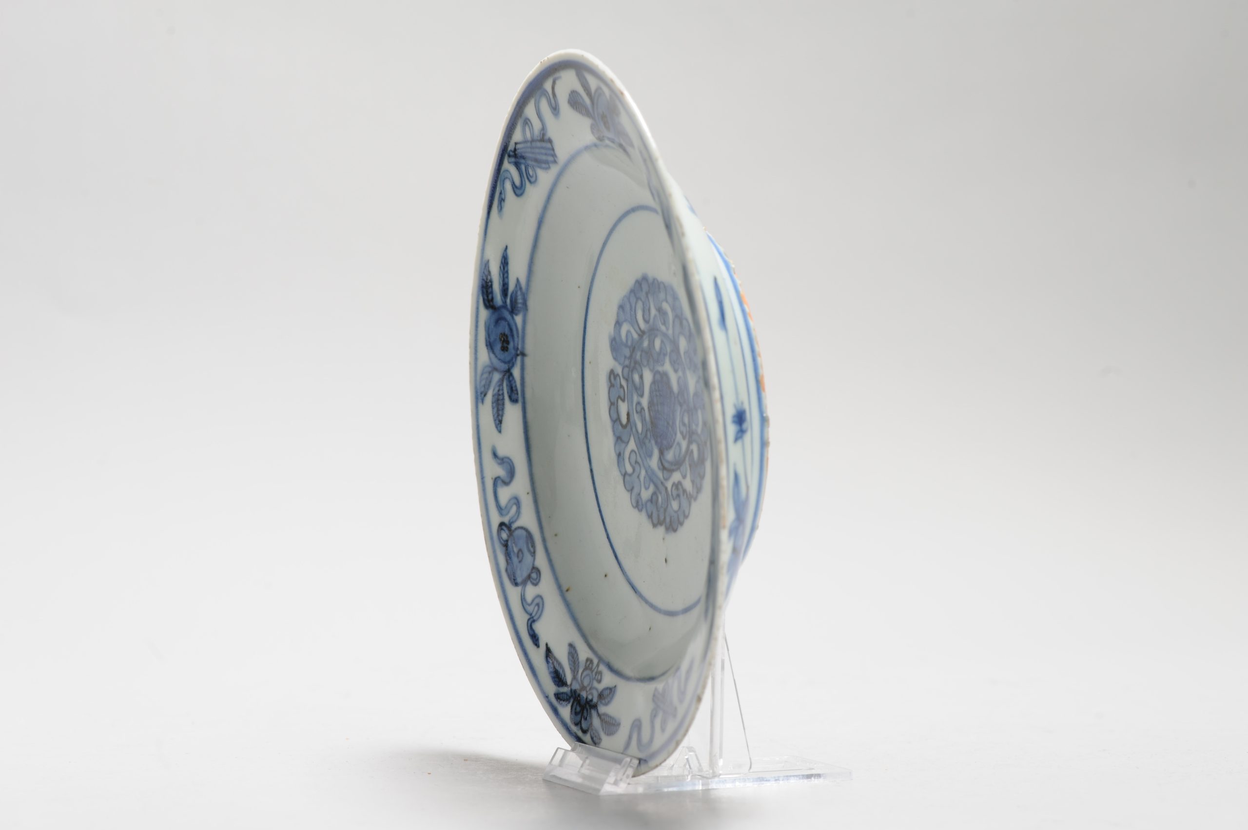 16C Antique Chinese Porcelain dish Floral Fenghuang Auspicious symbols Marked - Image 11