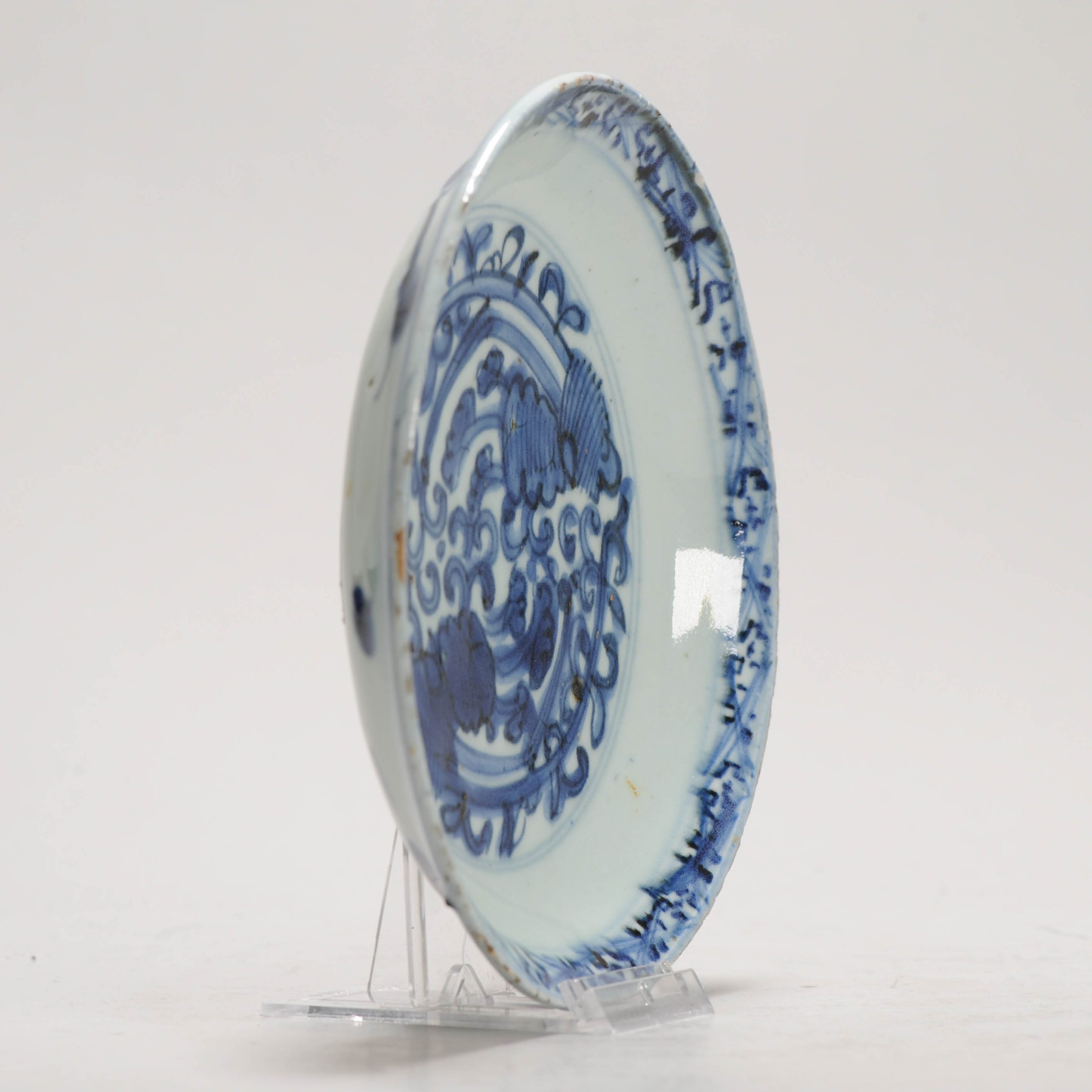 Lovely 16C Chinese Porcelain Ming Period Shallow Dish Dragon Chilong - Image 13