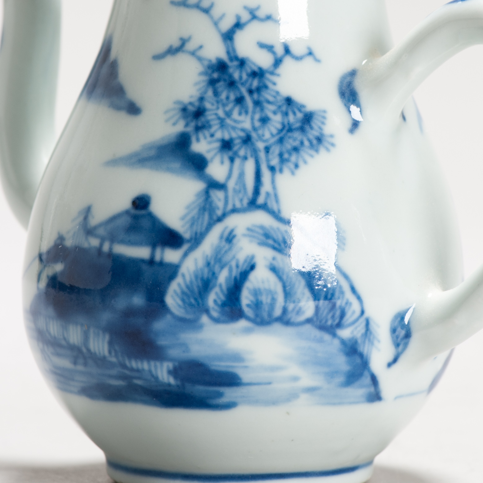 Antique 18C Period Chinese Porcelain Blue & White Ewer/Pot Landscape Village - Image 17
