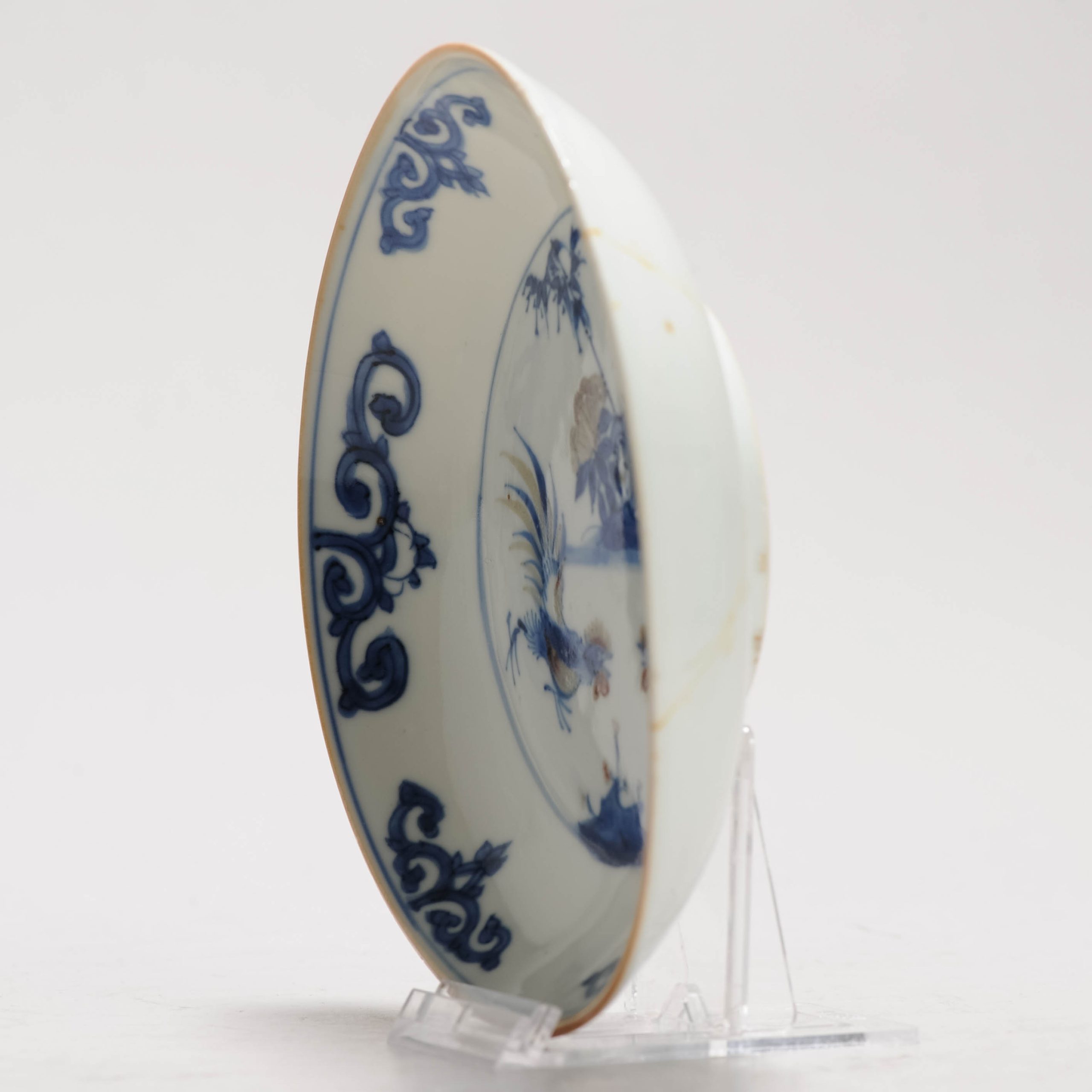 Rare Ca 1600-1660 Chinese Porcelain Ming Period Kosometsuke Plate Copper Red - Image 14