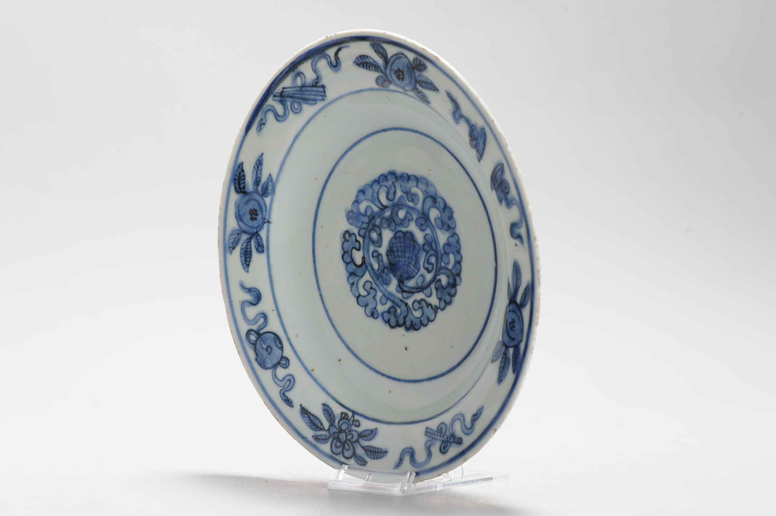 16C Antique Chinese Porcelain dish Floral Fenghuang Auspicious symbols Marked - Image 12