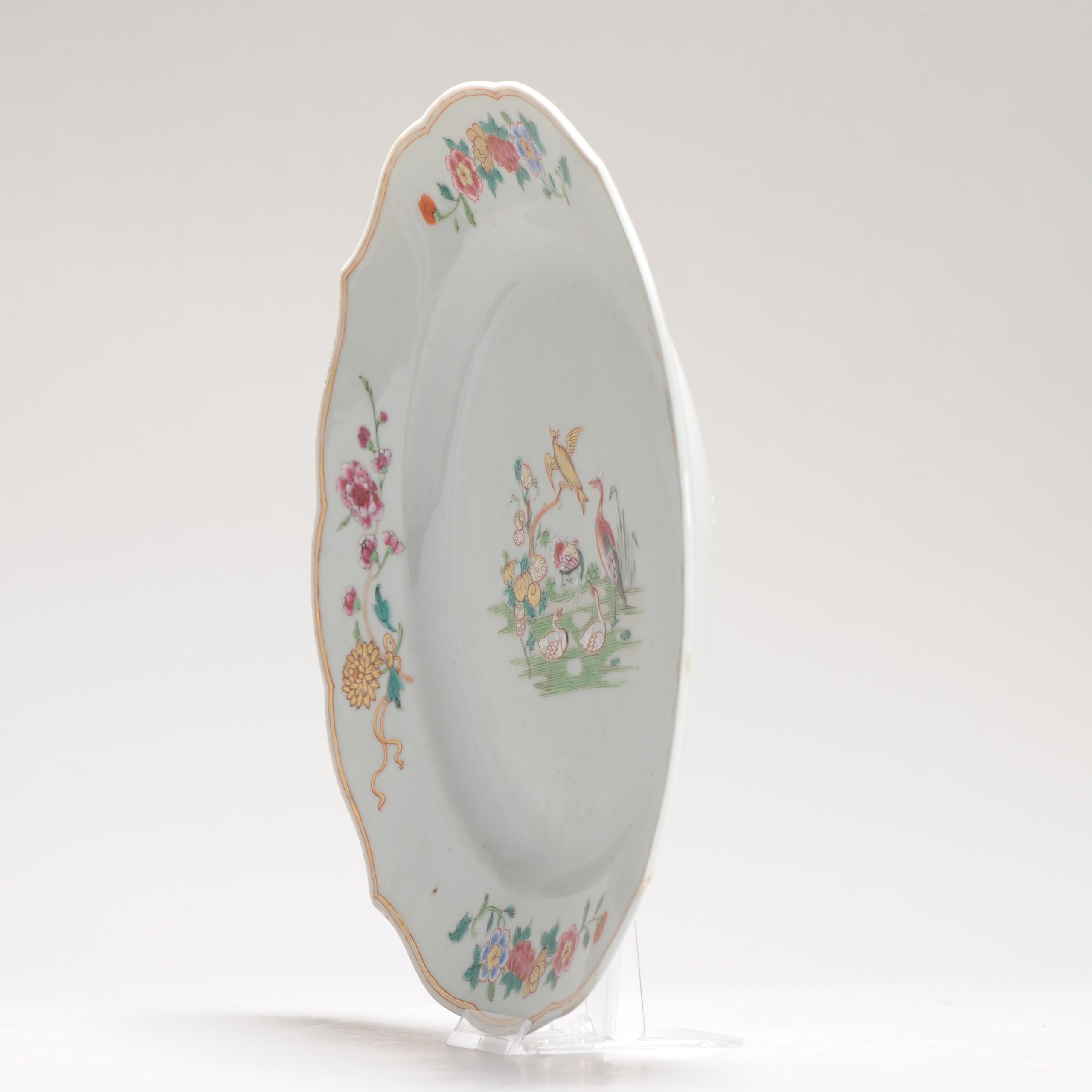 Antique 18C Qing Chinese Porcelain Famille Rose Chine de Commande Plate - Image 16