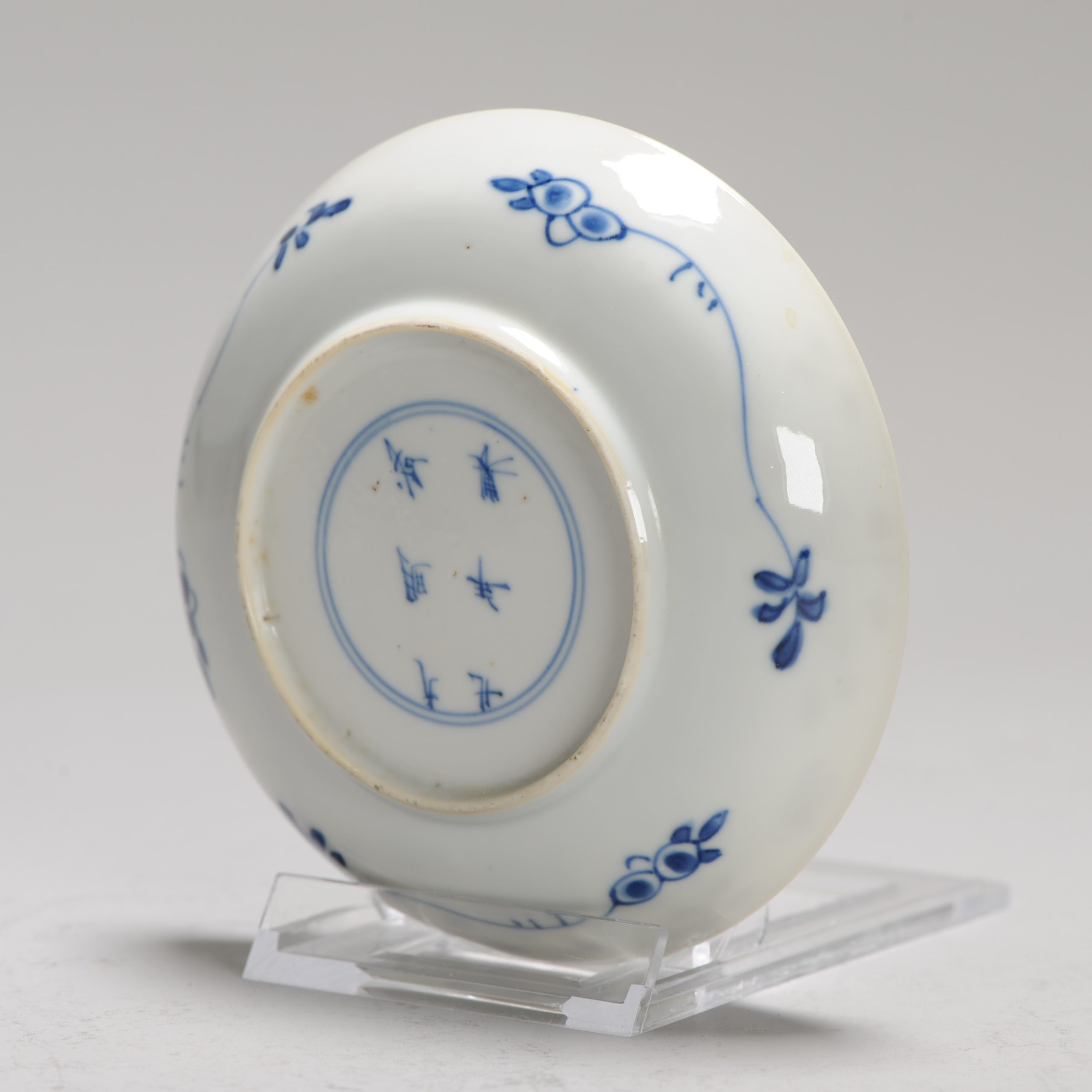 Antique Chinese Ca 1700 Kangxi Chinese Porcelain Dish Chenghua Marked Eggshell - Image 5