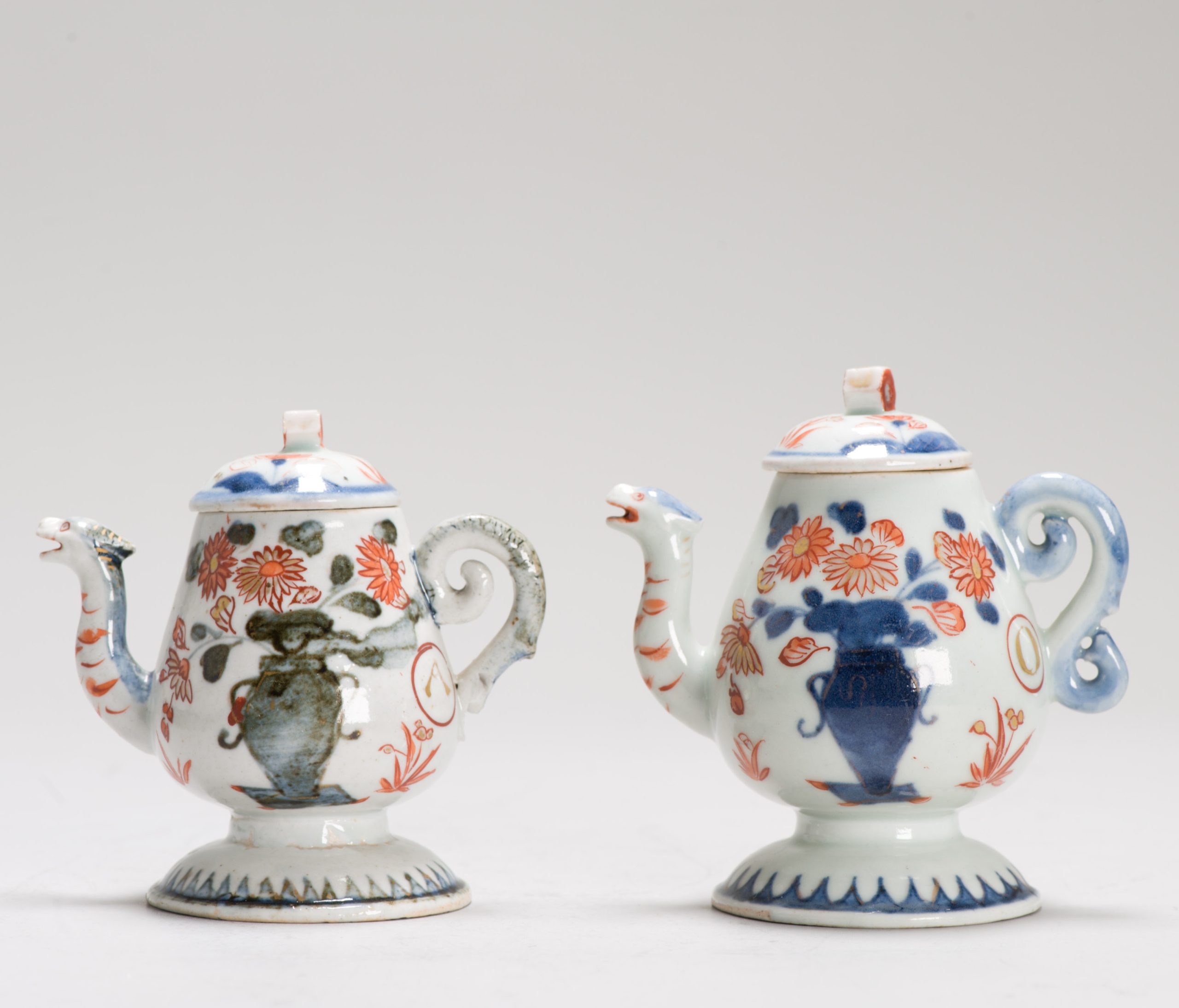 Antique Ca 1700 Set Japanese Imari Porcelain Oil/Vinegar Jug Arita Edo Dragon - Image 8