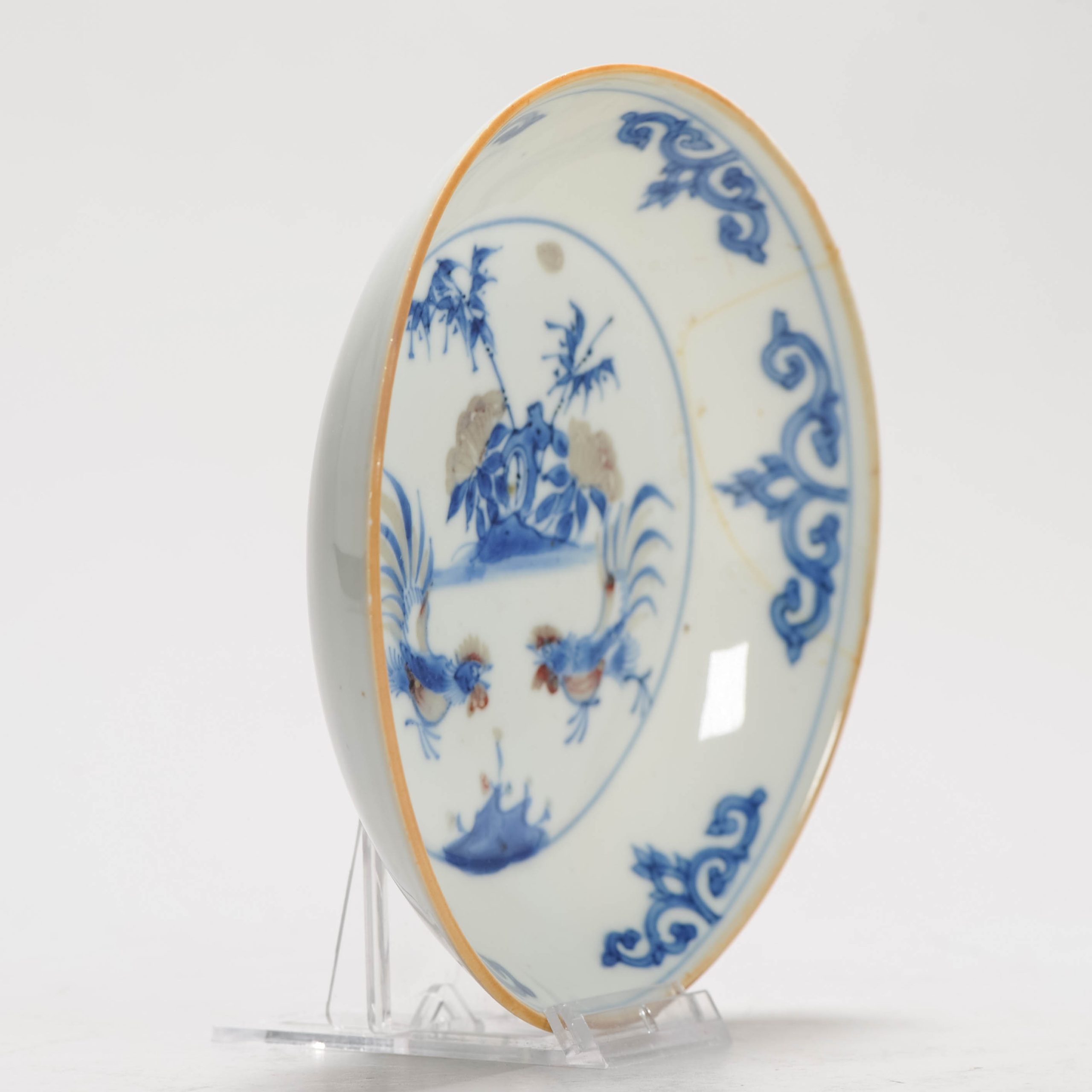 Rare Ca 1600-1660 Chinese Porcelain Ming Period Kosometsuke Plate Copper Red - Image 6