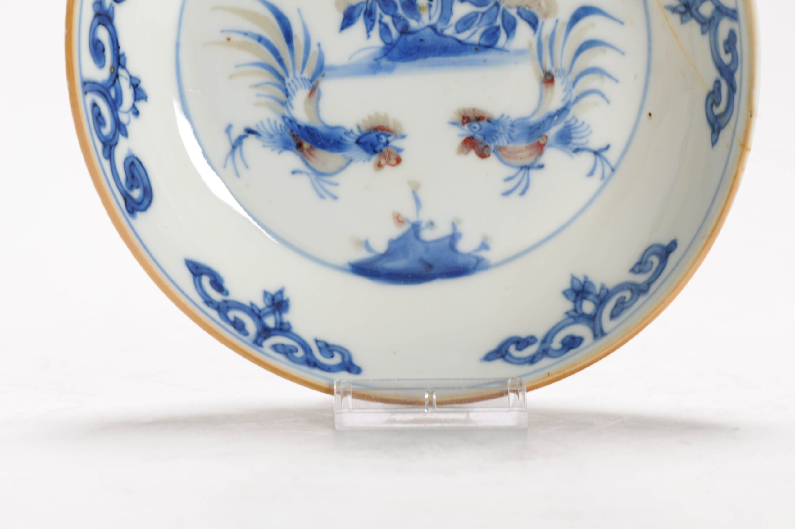 Rare Ca 1600-1660 Chinese Porcelain Ming Period Kosometsuke Plate Copper Red - Image 2
