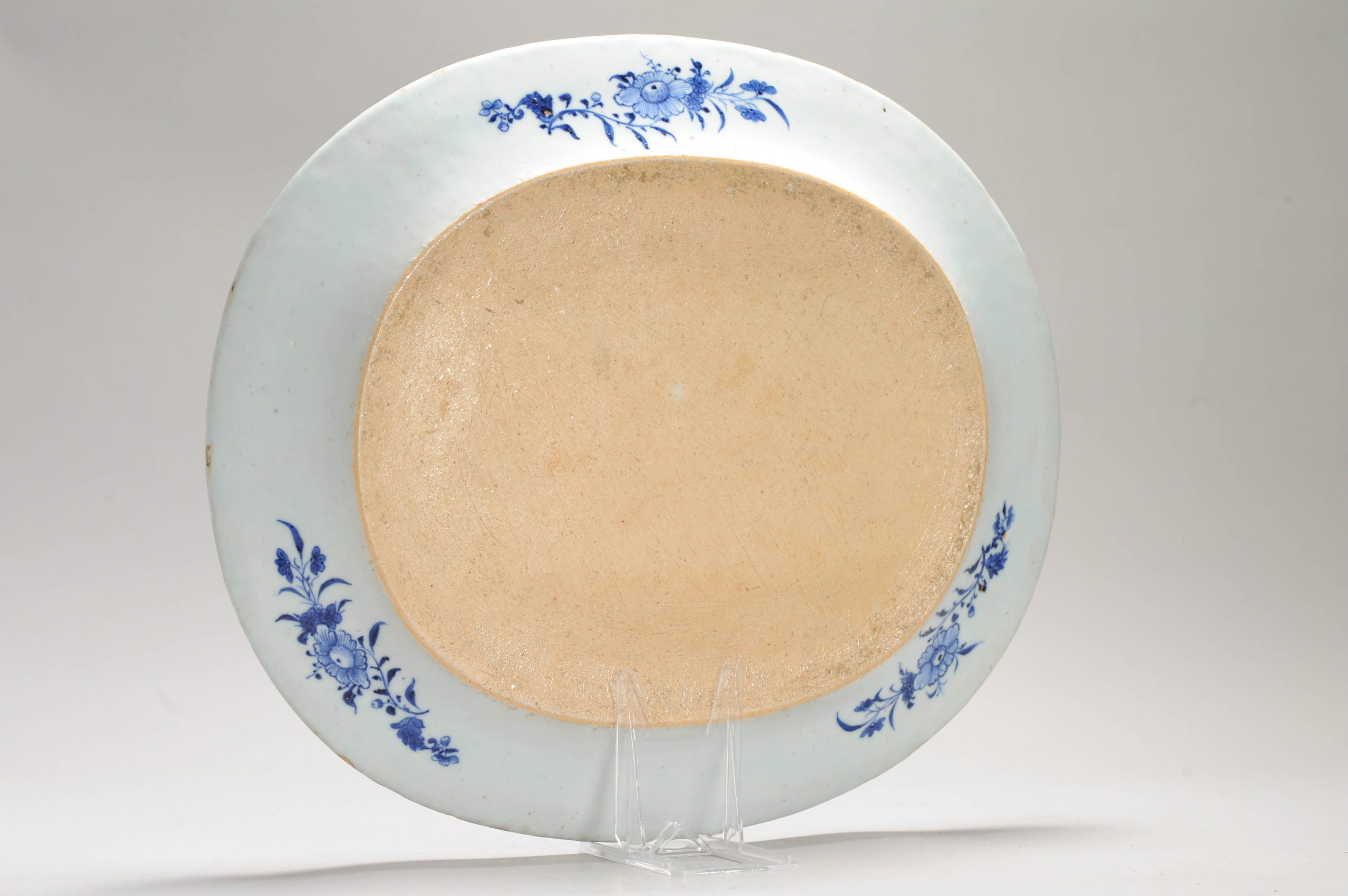 Top Large Antique Chinese Porcelain Serving Dish 18C Symbols Buddha Finger - Image 12
