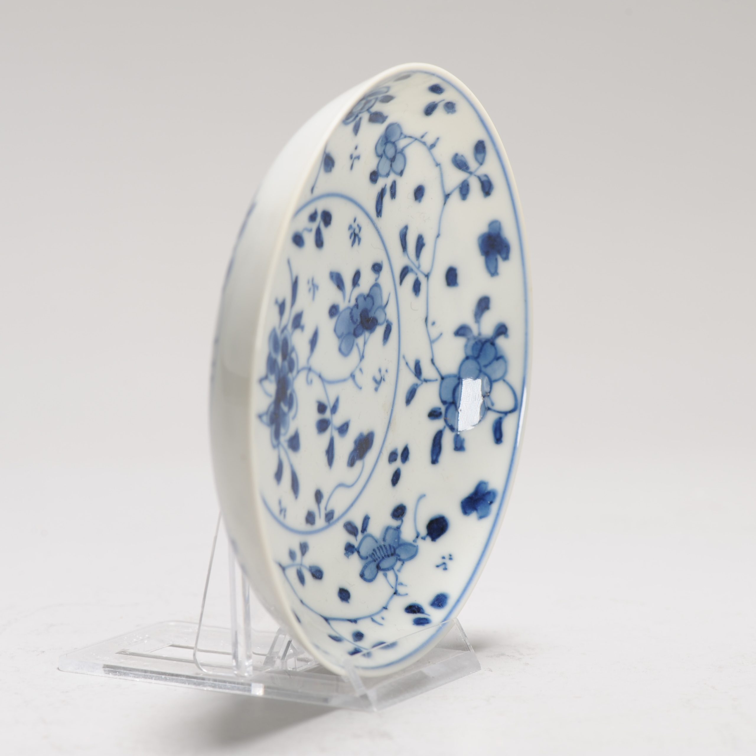 Antique Chinese Ca 1700 Kangxi Chinese Porcelain Dish Chenghua Marked Eggshell - Image 8