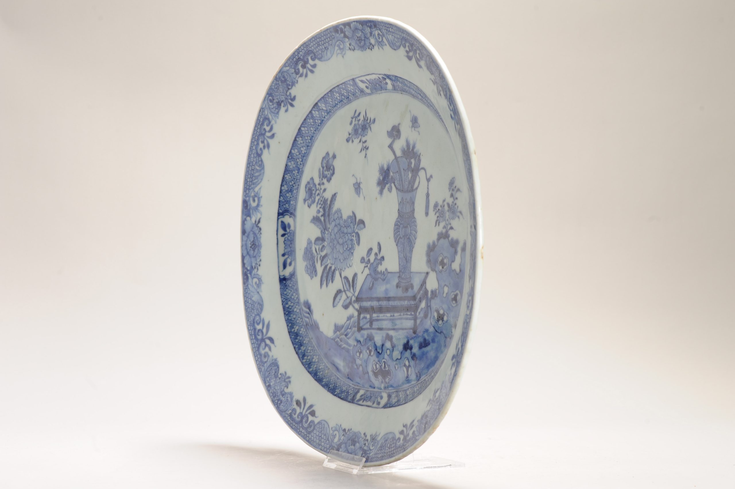 Top Large Antique Chinese Porcelain Serving Dish 18C Symbols Buddha Finger - Image 15