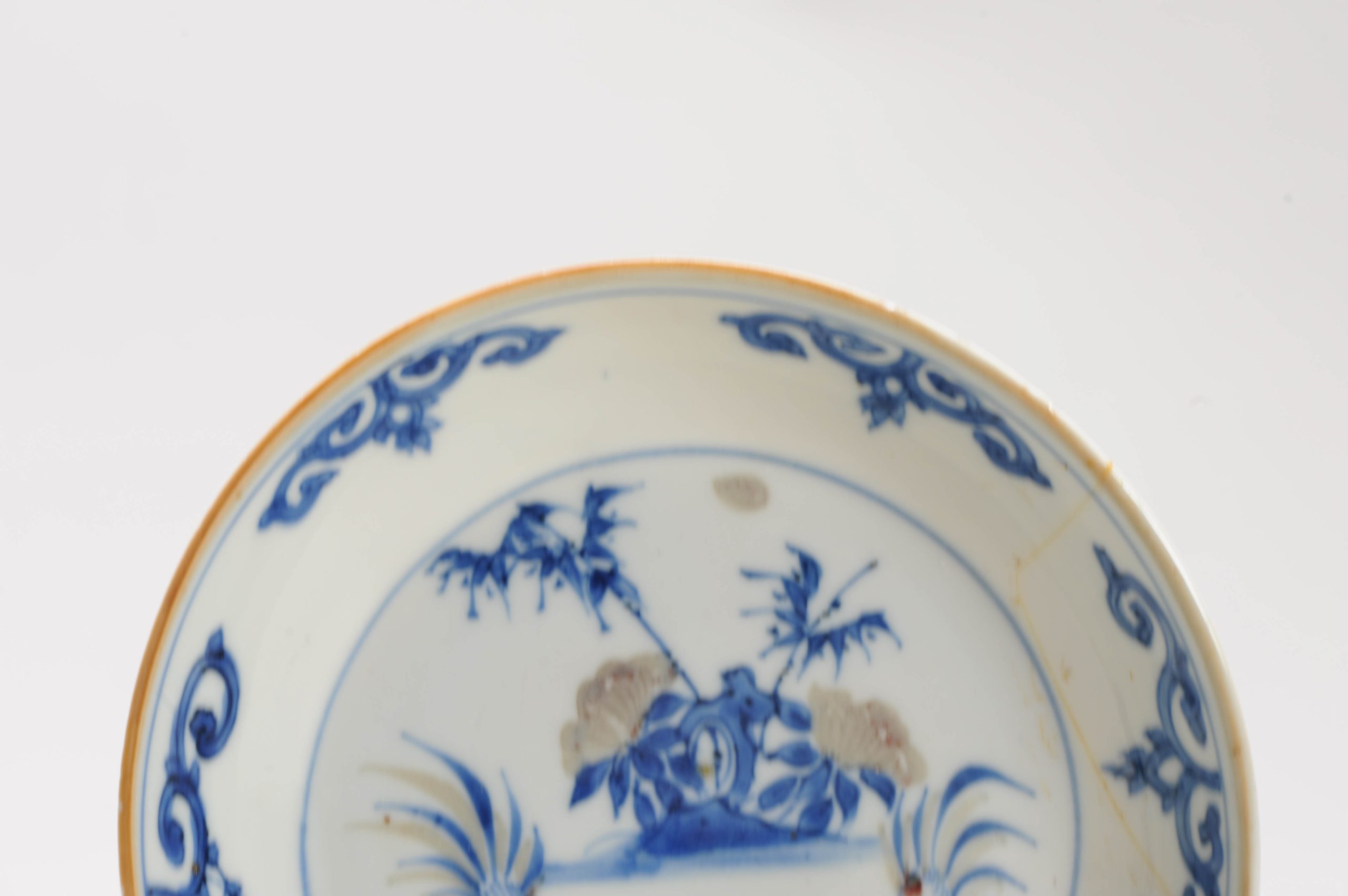 Rare Ca 1600-1660 Chinese Porcelain Ming Period Kosometsuke Plate Copper Red - Image 3
