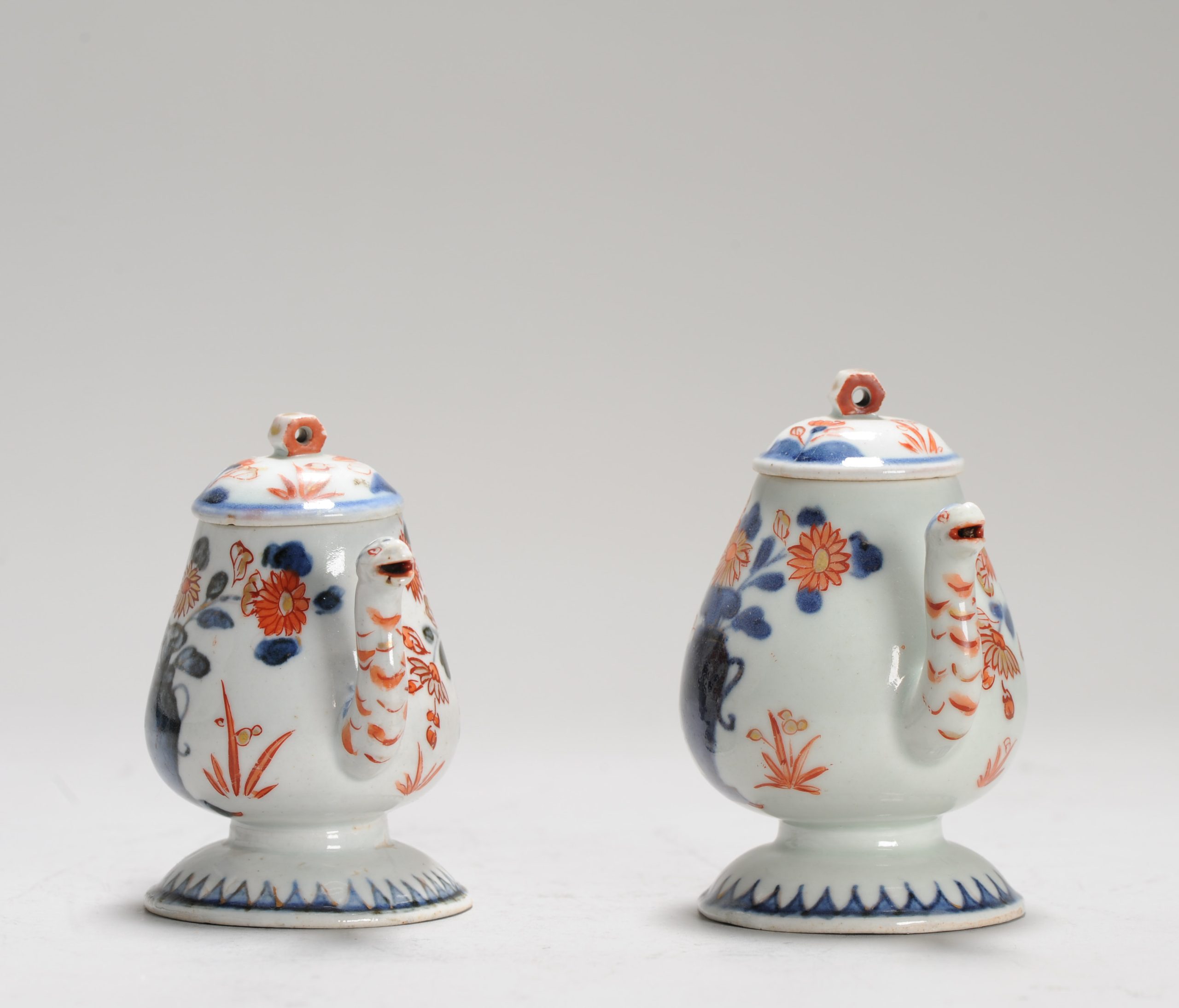 Antique Ca 1700 Set Japanese Imari Porcelain Oil/Vinegar Jug Arita Edo Dragon - Image 4