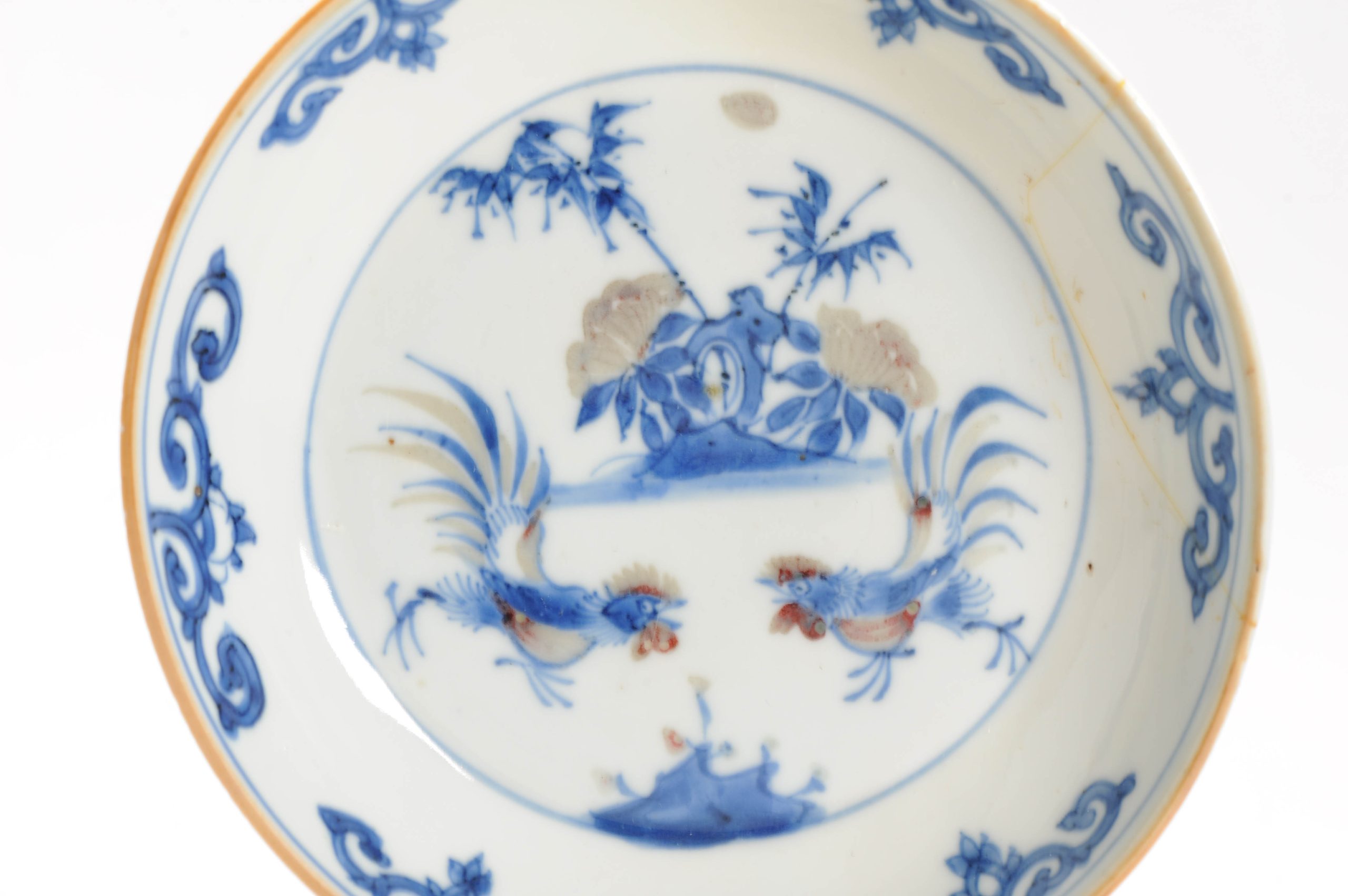 Rare Ca 1600-1660 Chinese Porcelain Ming Period Kosometsuke Plate Copper Red - Image 4