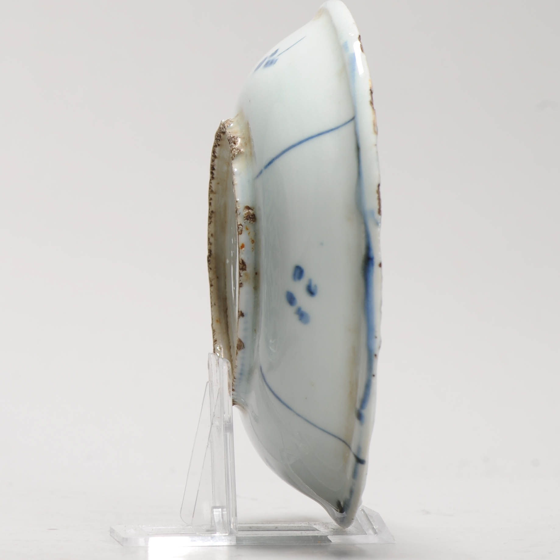 Antique Ming Period Chinese Porcelain Kraak dish Crane and Auspicious Symbol - Image 10
