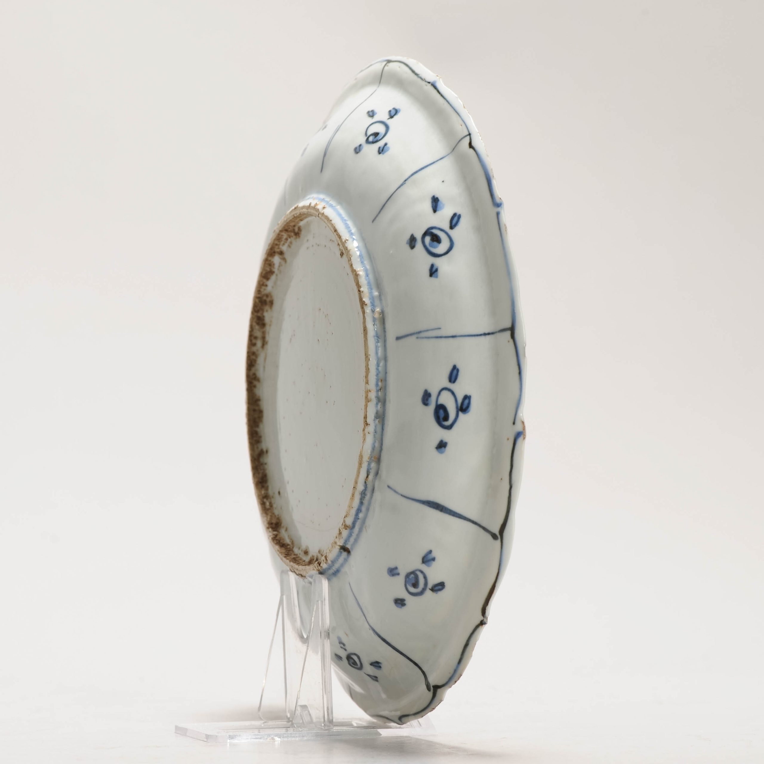 Antique Ming Period Chinese Porcelain Kraak dish Crane and Auspicious Symbol - Image 6