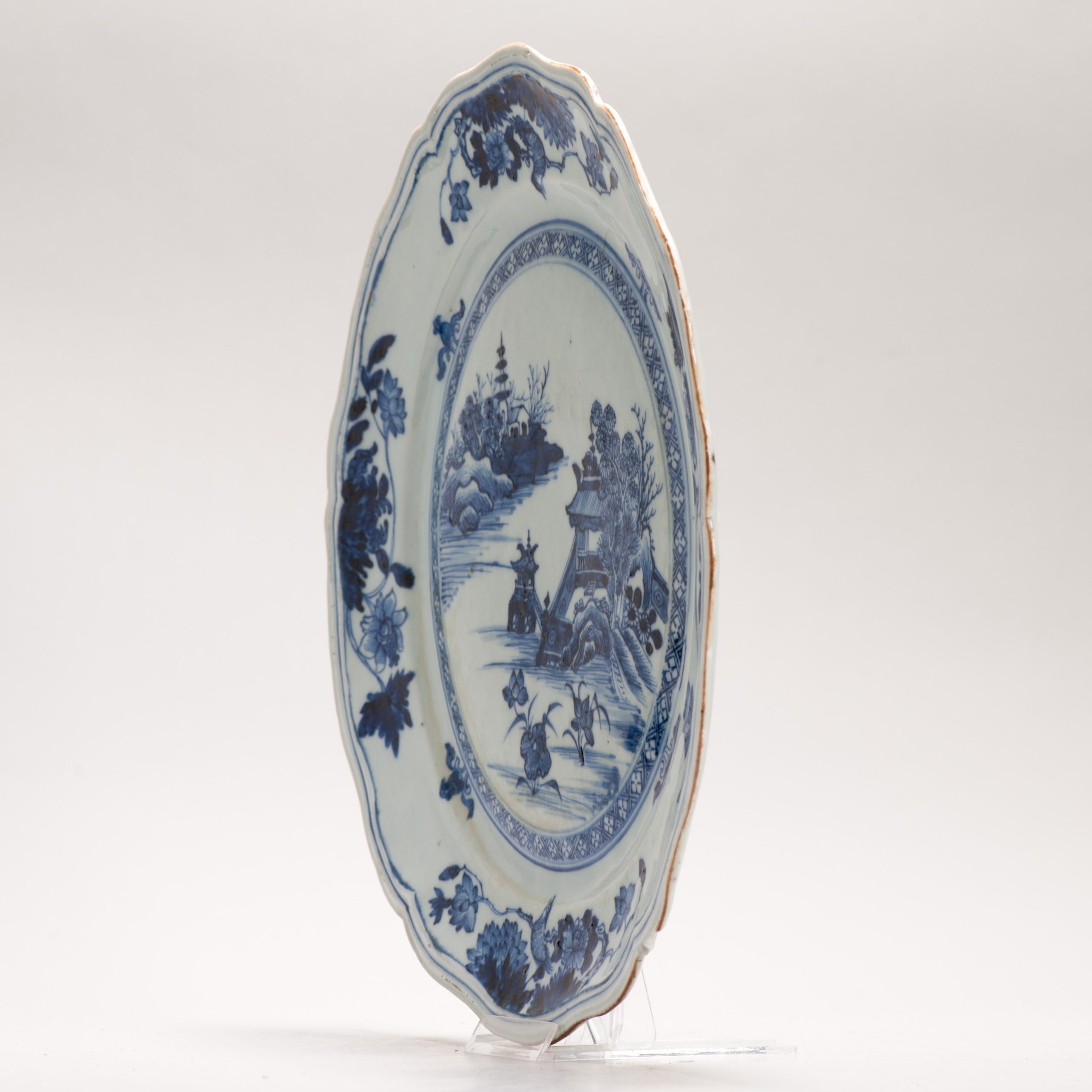 High Quality Antique Chinese Porcelain Dish 18C Landscape Bird Flower - Image 21