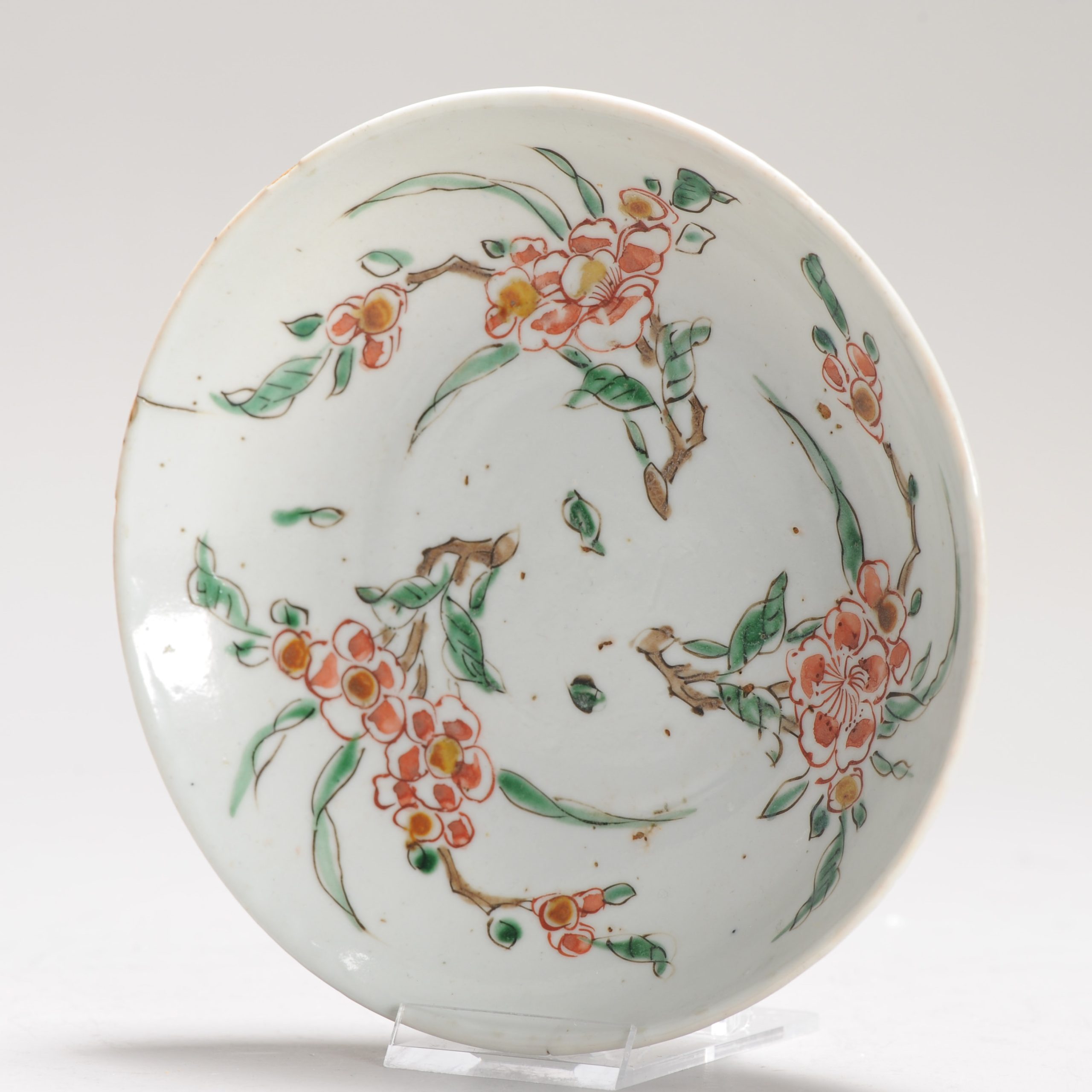 17c Ming Antique Chinese Porcelain Dish Famille Verte Lotus Flowers Floral - Image 15