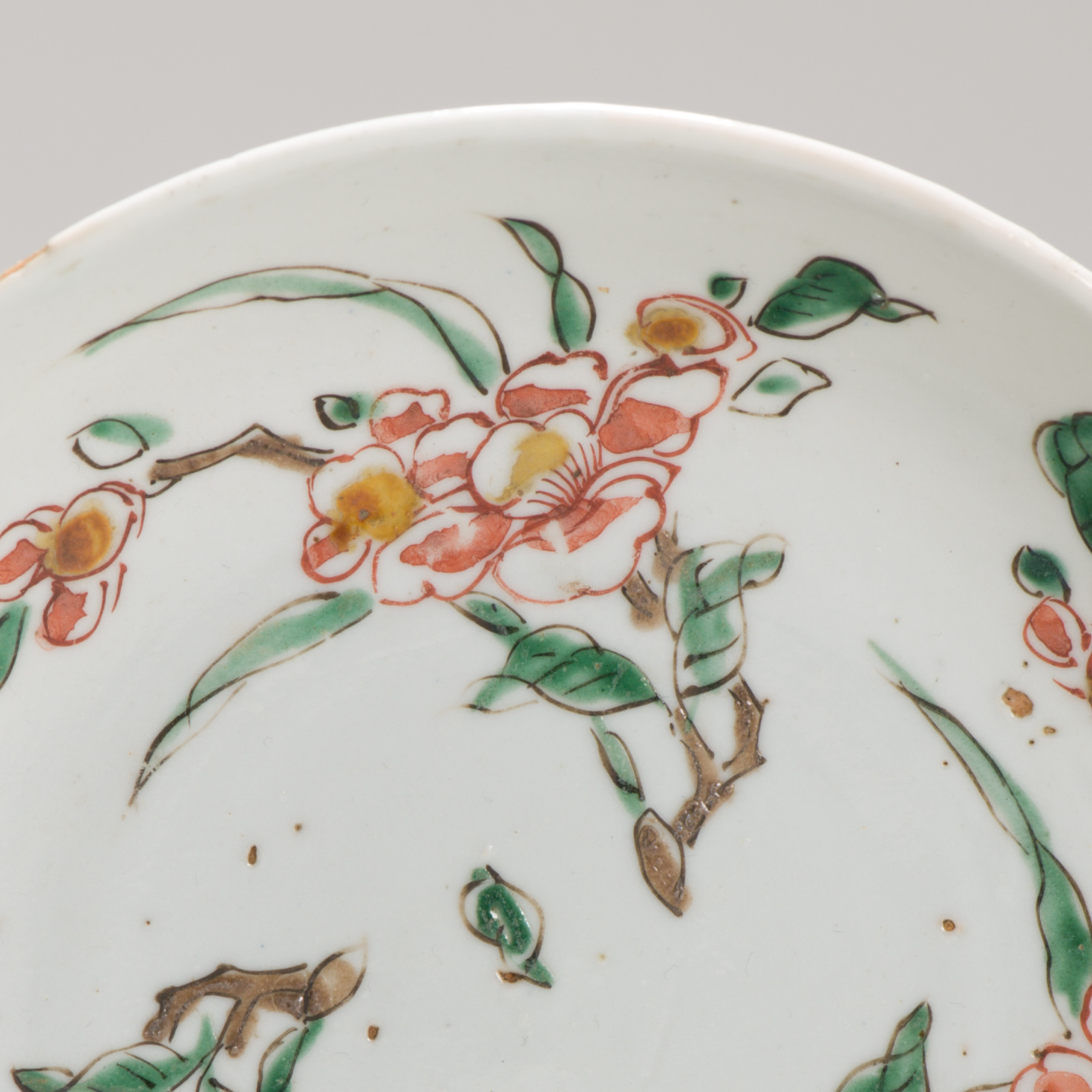 17c Ming Antique Chinese Porcelain Dish Famille Verte Lotus Flowers Floral - Image 14