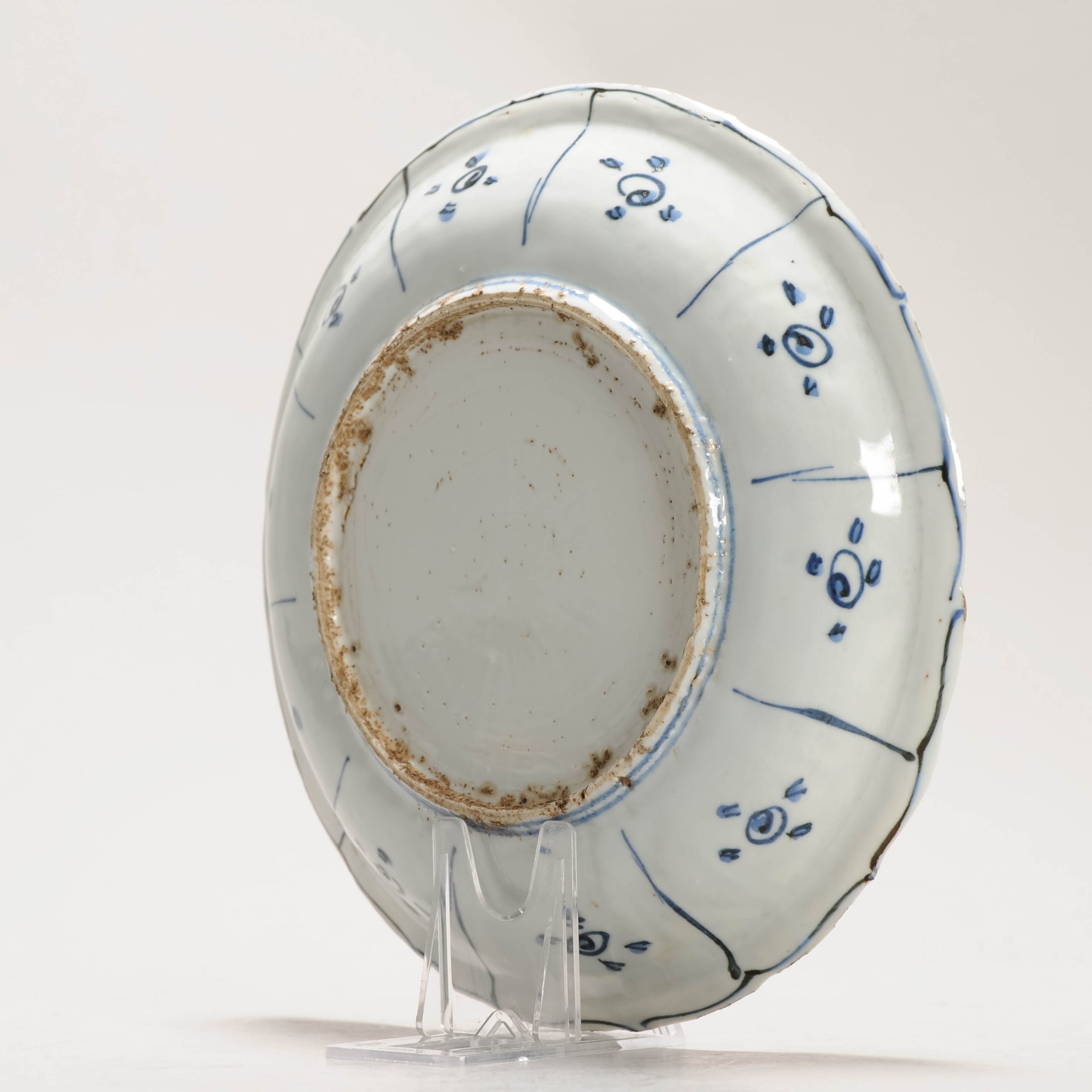 Antique Ming Period Chinese Porcelain Kraak dish Crane and Auspicious Symbol - Image 7