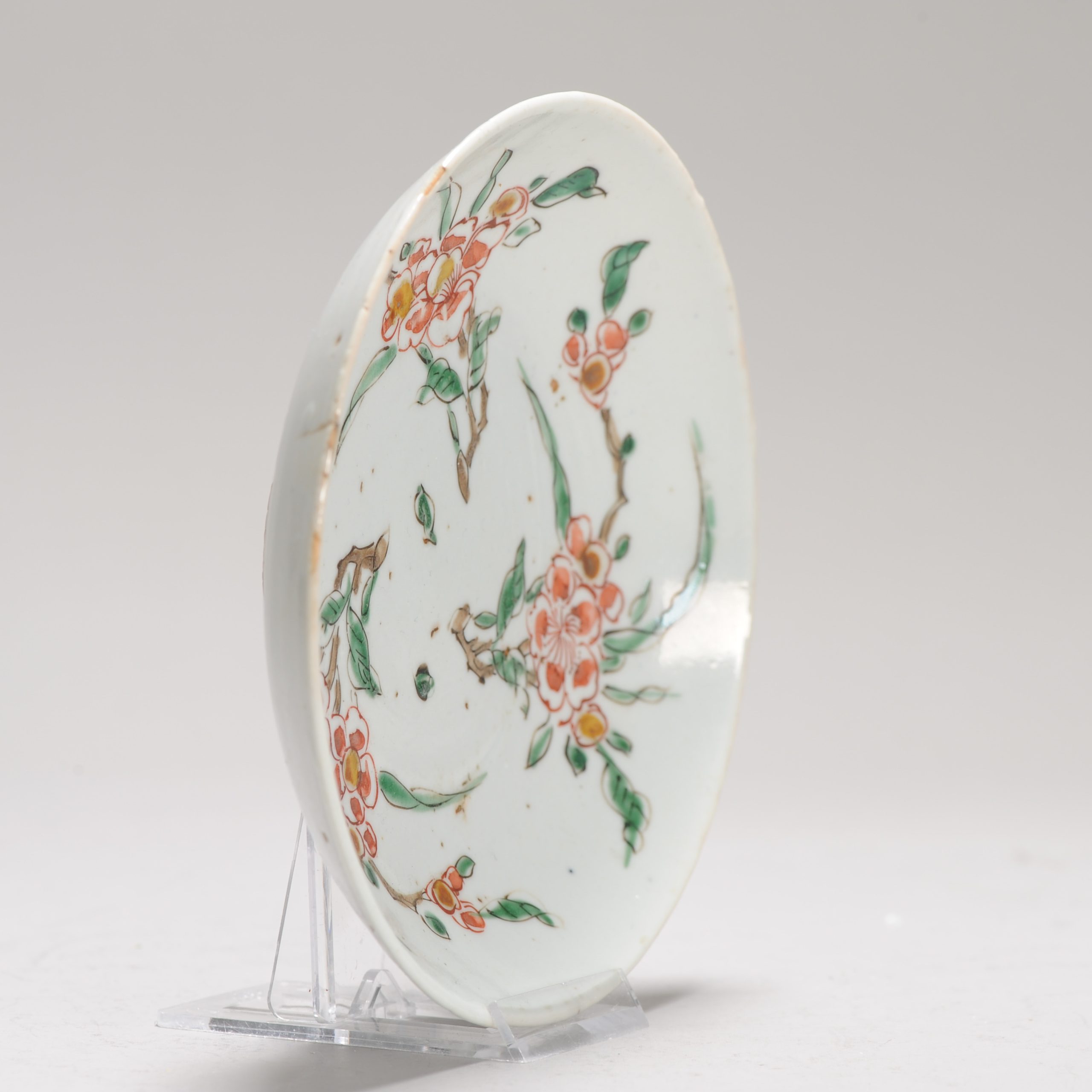 17c Ming Antique Chinese Porcelain Dish Famille Verte Lotus Flowers Floral - Image 11