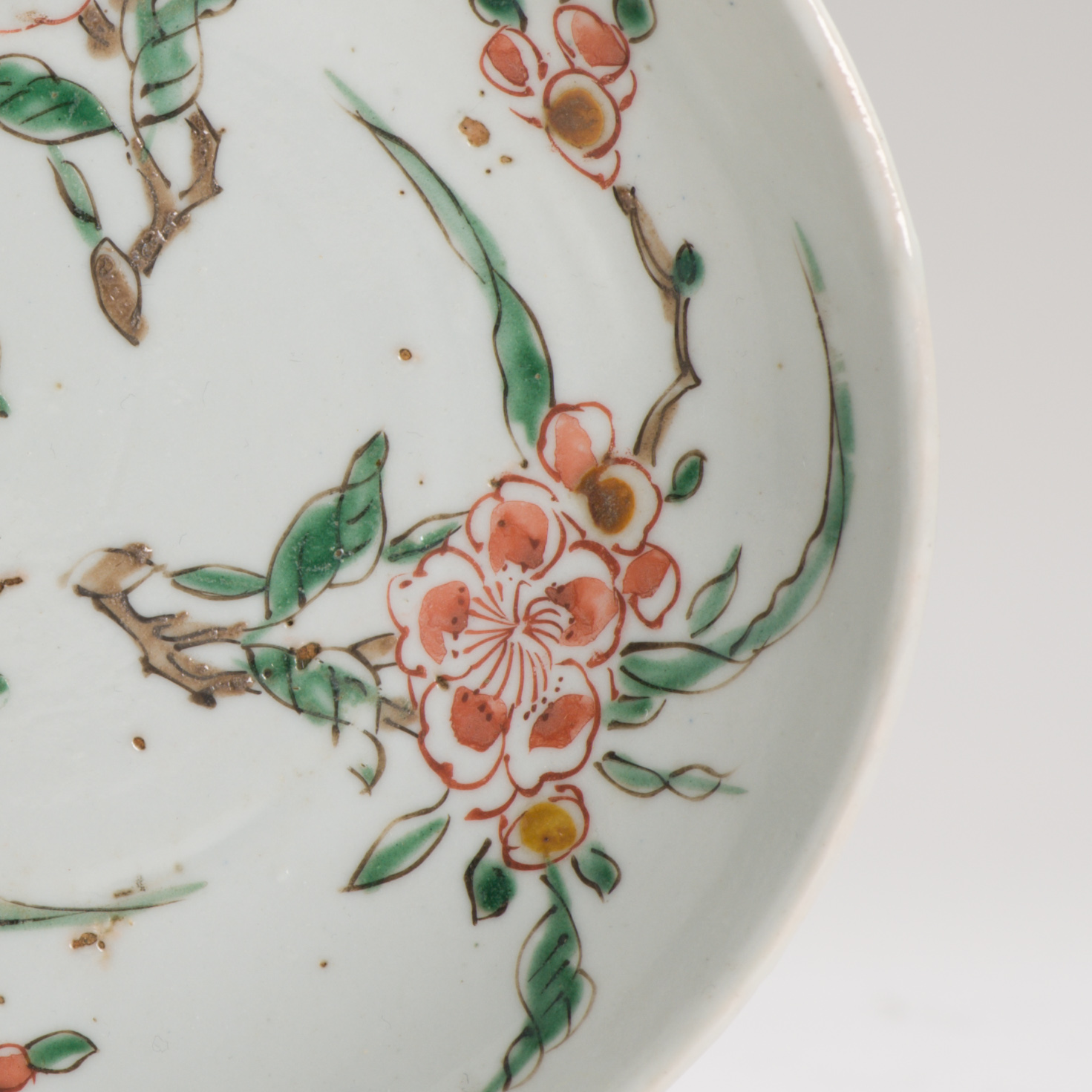 17c Ming Antique Chinese Porcelain Dish Famille Verte Lotus Flowers Floral - Image 13