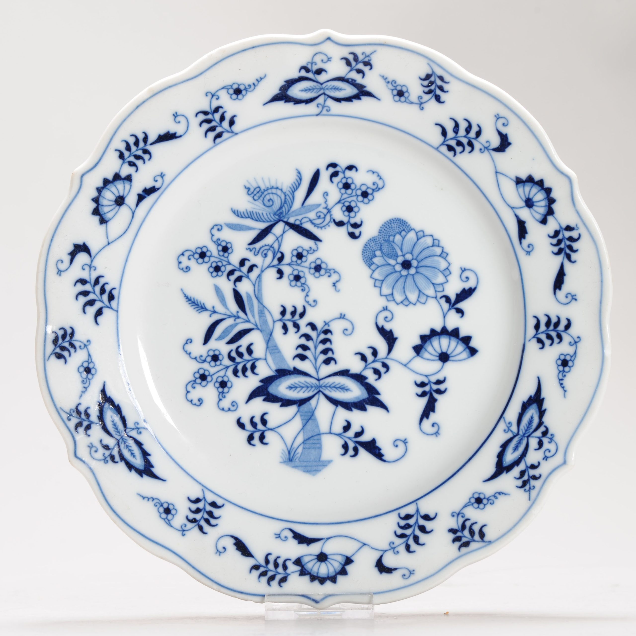 Antique ca 1900 Blue Danube Porcelain Dinner dish Floral Decoration