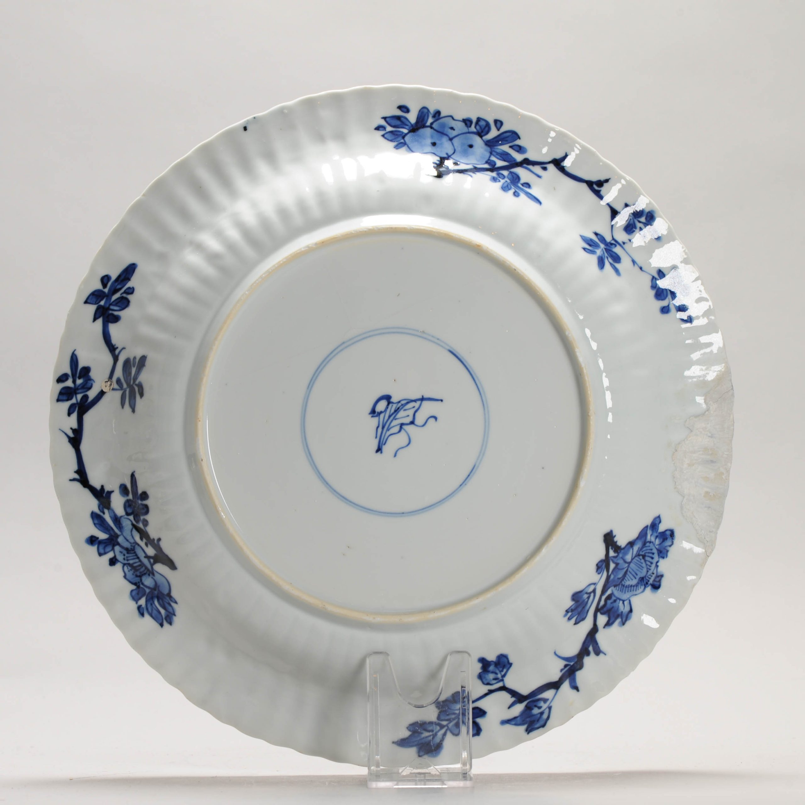 Antique Qing Kangxi Period Chinese Porcelain Plate Large size Marked Base - Image 8