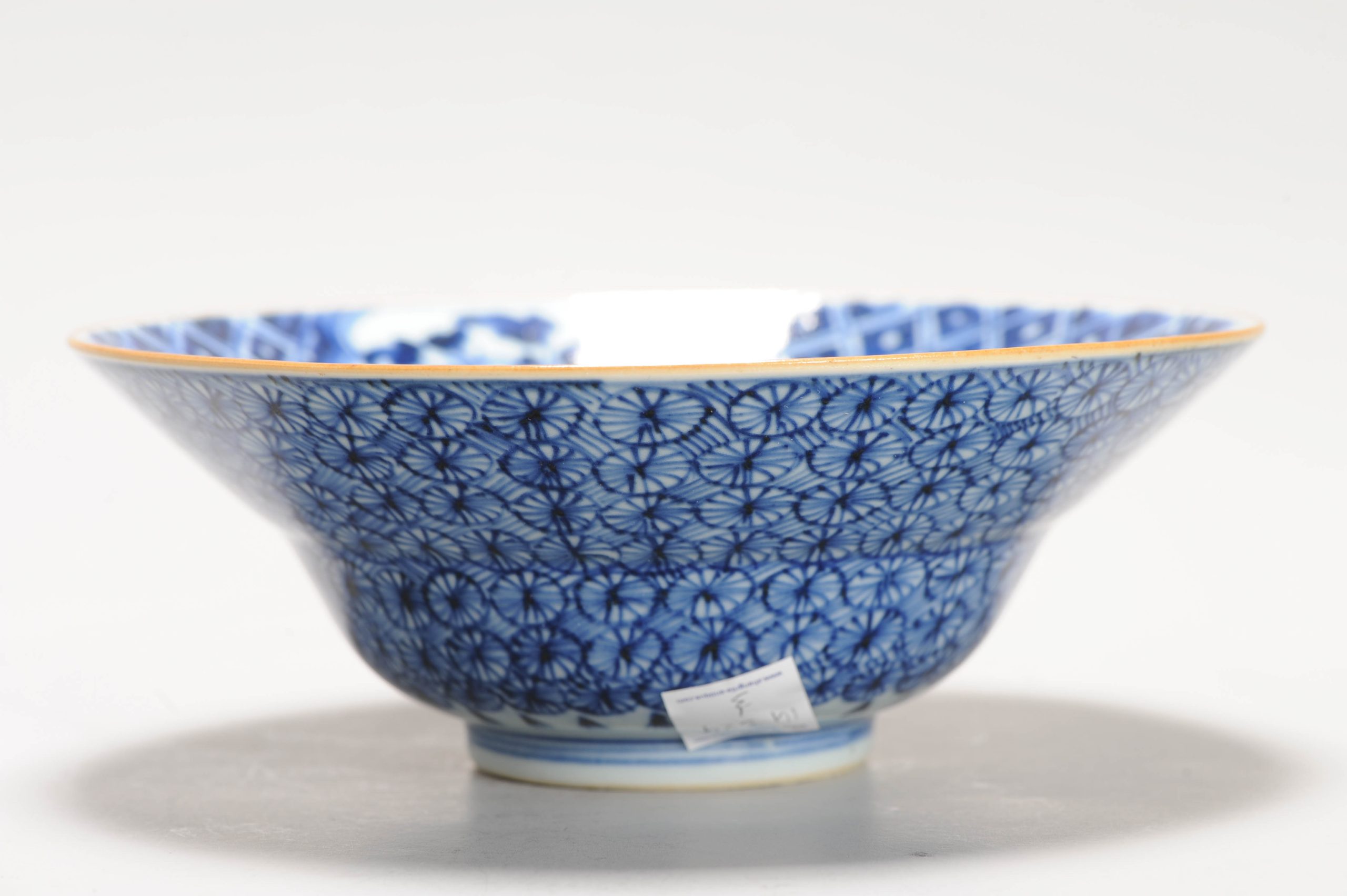 Antique Qing Period Chinese Porcelain Klapmuts Bowl Geometric Design Marked - 图片 6