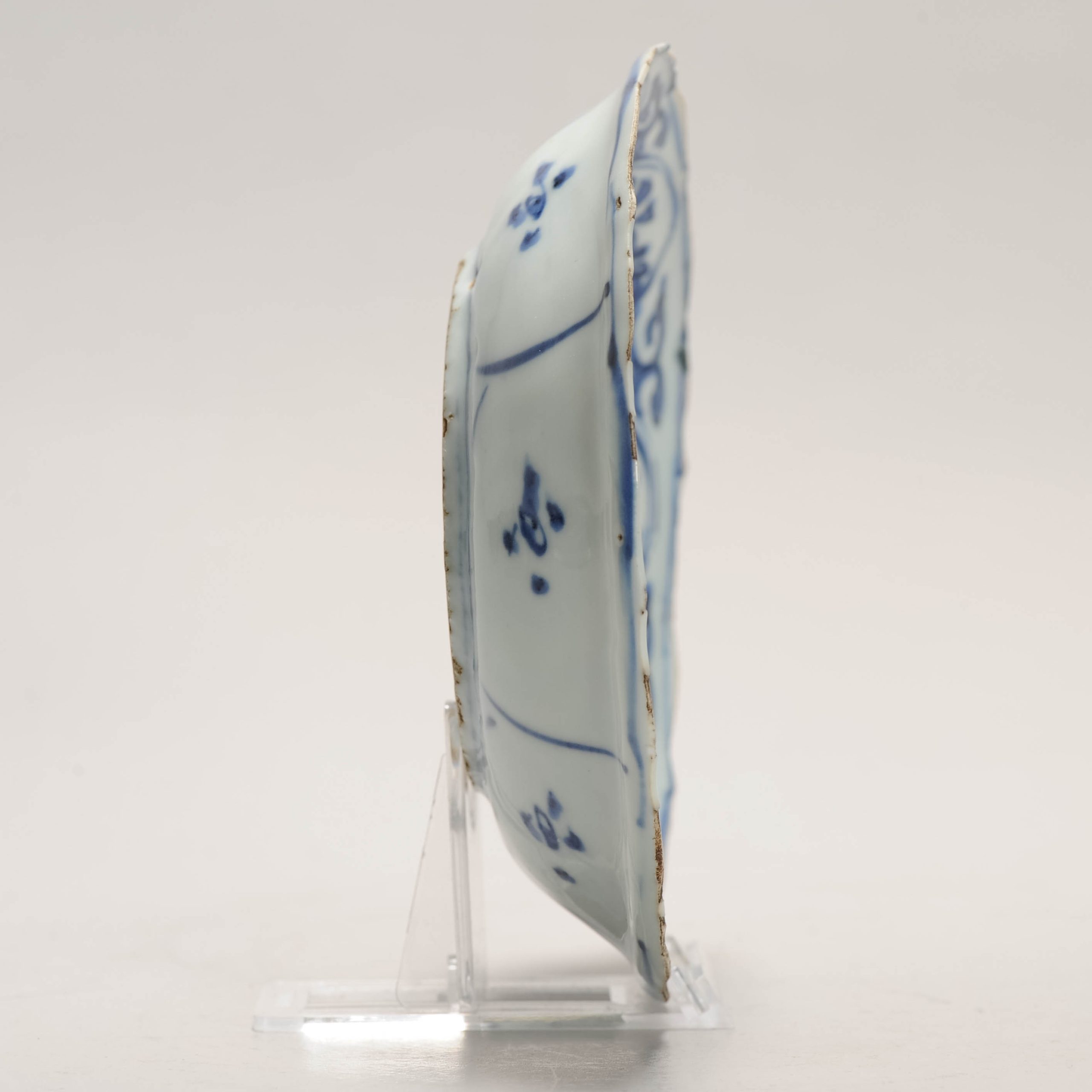 Antique Ming Period Chinese Porcelain Kraak dish symbols BIRD Flowers - Image 4