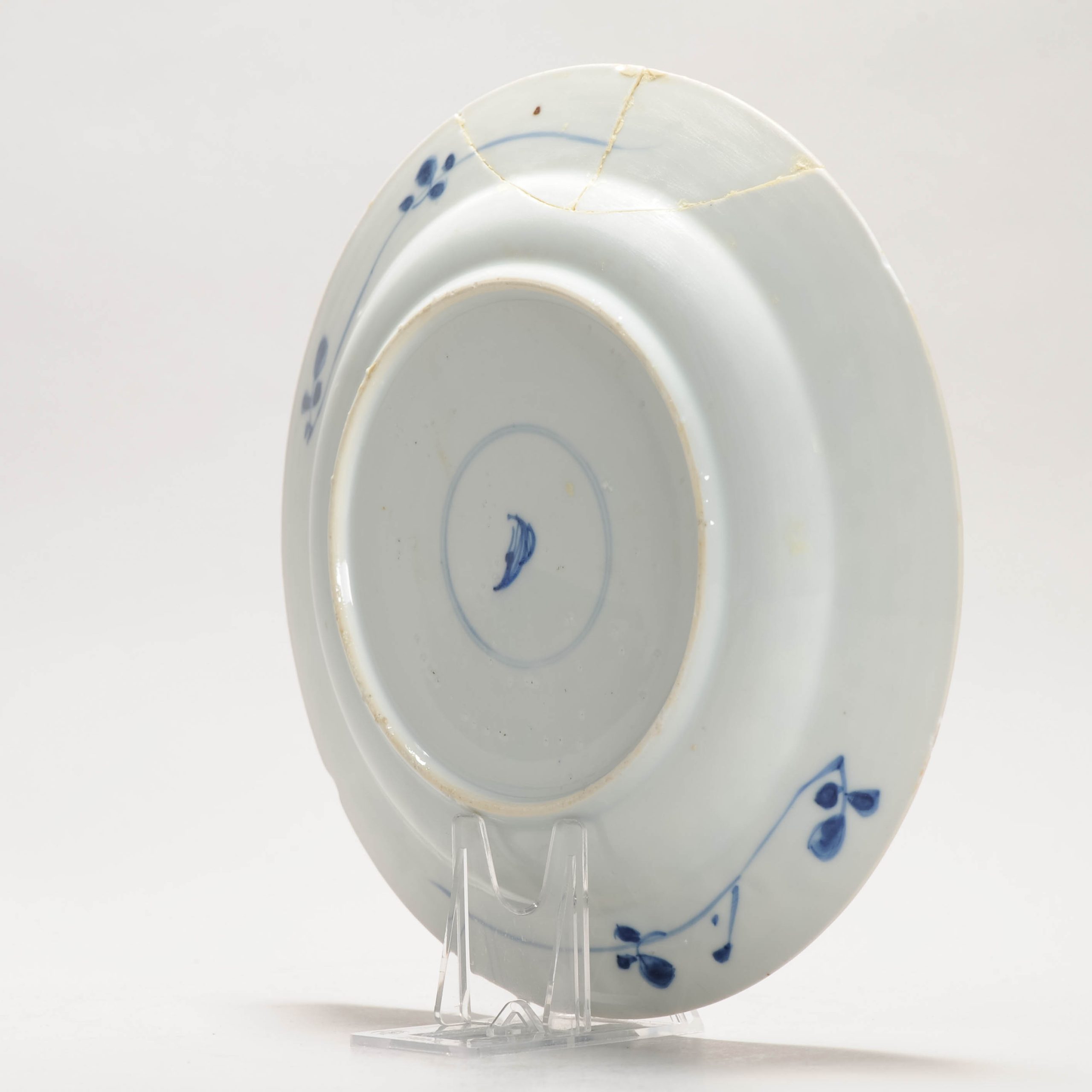 Antique Kangxi Qing Period Chinese Porcelain Plate Marked Base - Image 6