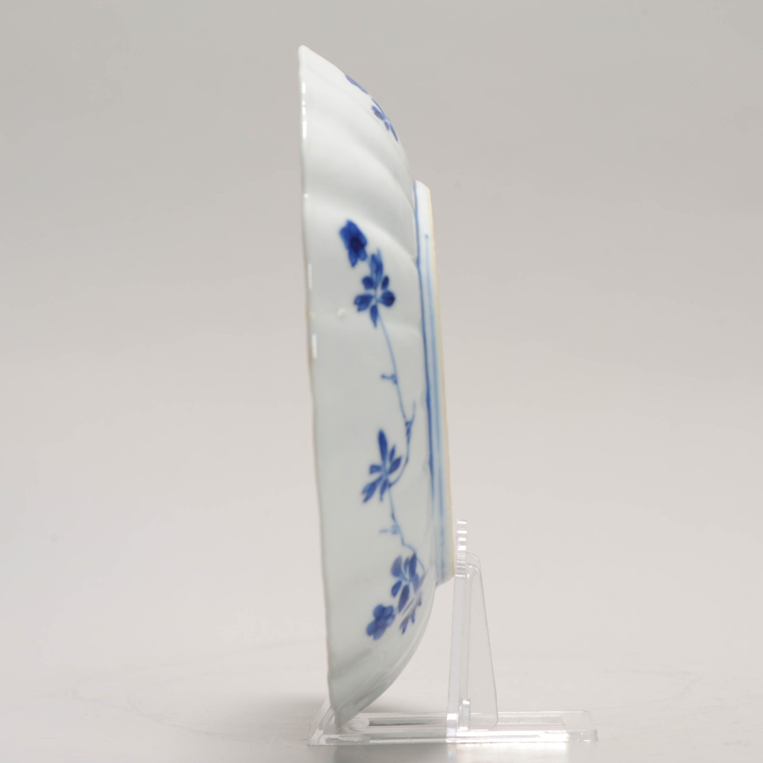 16.5CM Antique Chinese Ca 1700 Kangxi Chinese Porcelain Dish BIRDS FLOWERS - Image 4