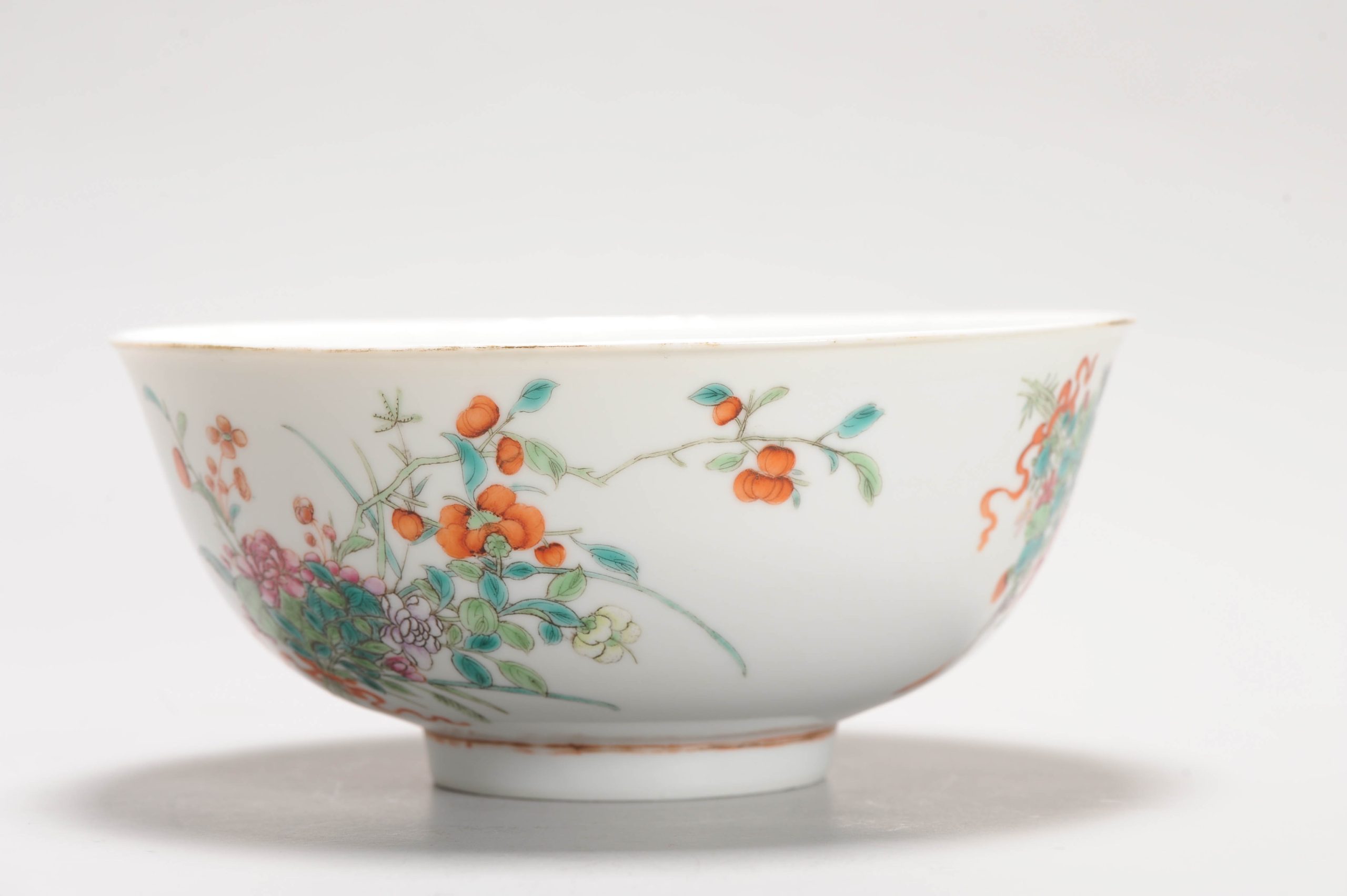 Antique Chinese porcelain Republic period Xian Shi Marked Bowl Flowers - Image 10