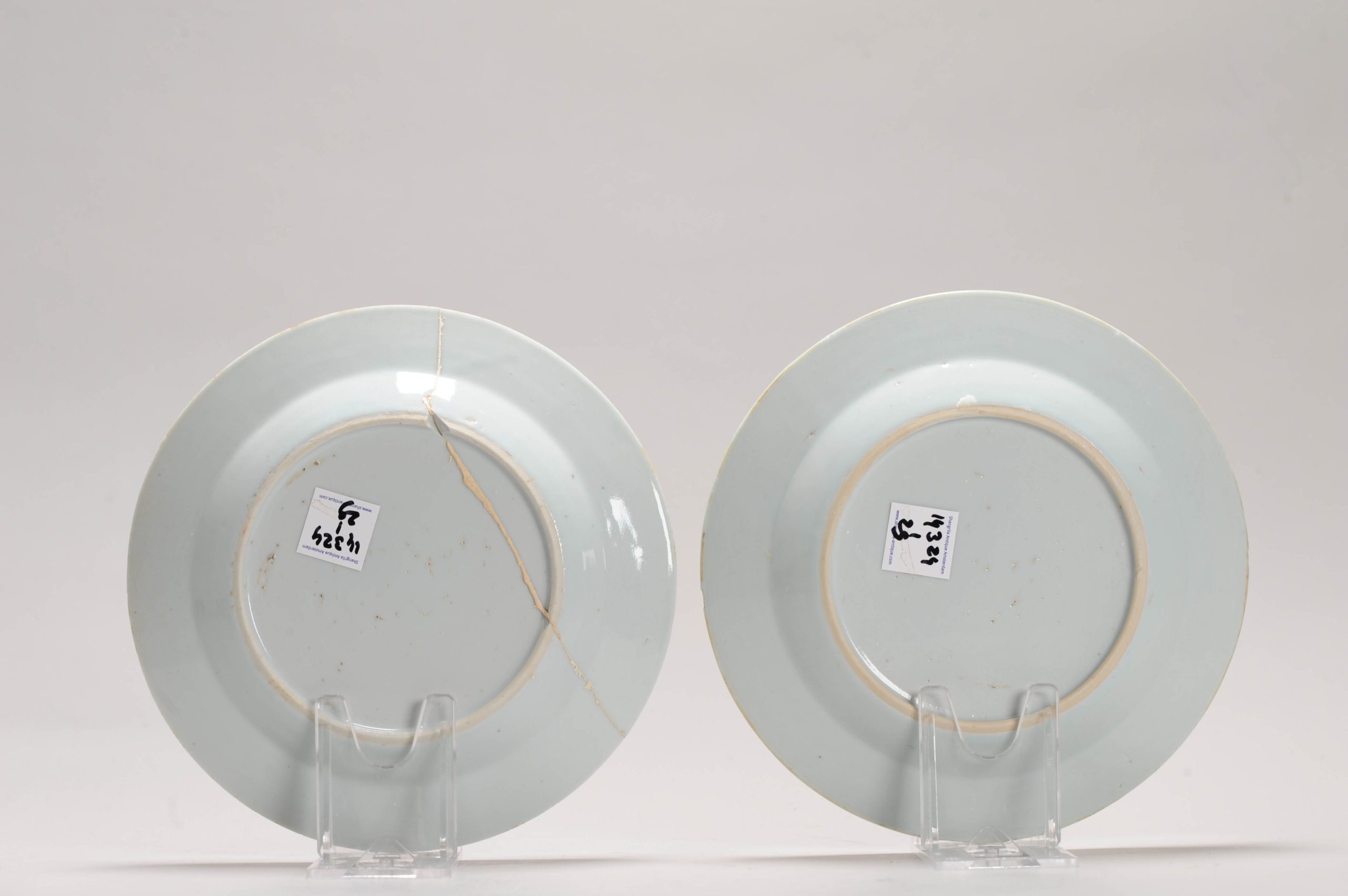 #2 Antique Chinese Porcelain 18C Kangxi/Yongzheng Blue White Set Porridge Plates - Image 7