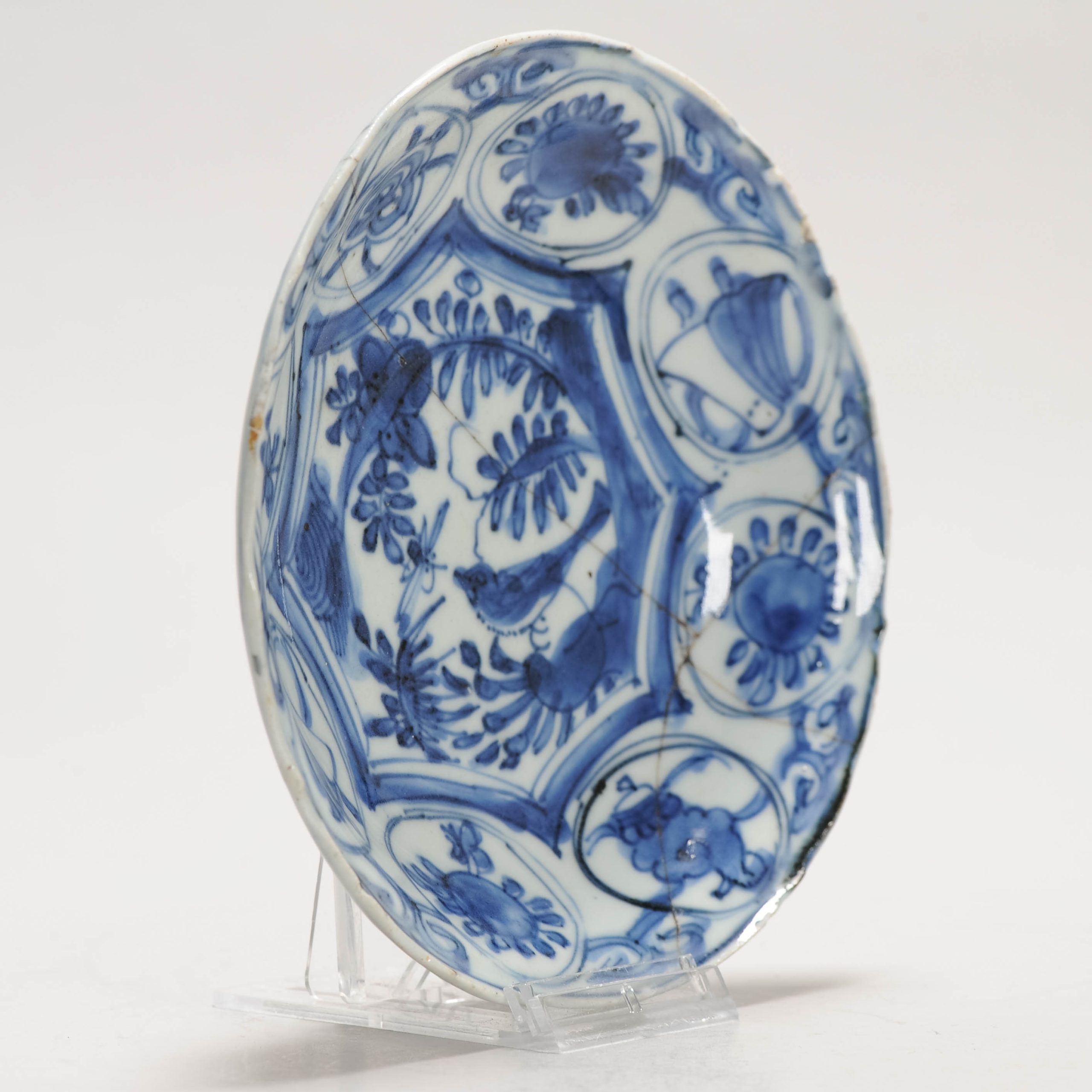 Antique Wanli period Ca 1600 Chinese Porcelain Kraak Plate Jingdezhen Kraak Dish - Image 3