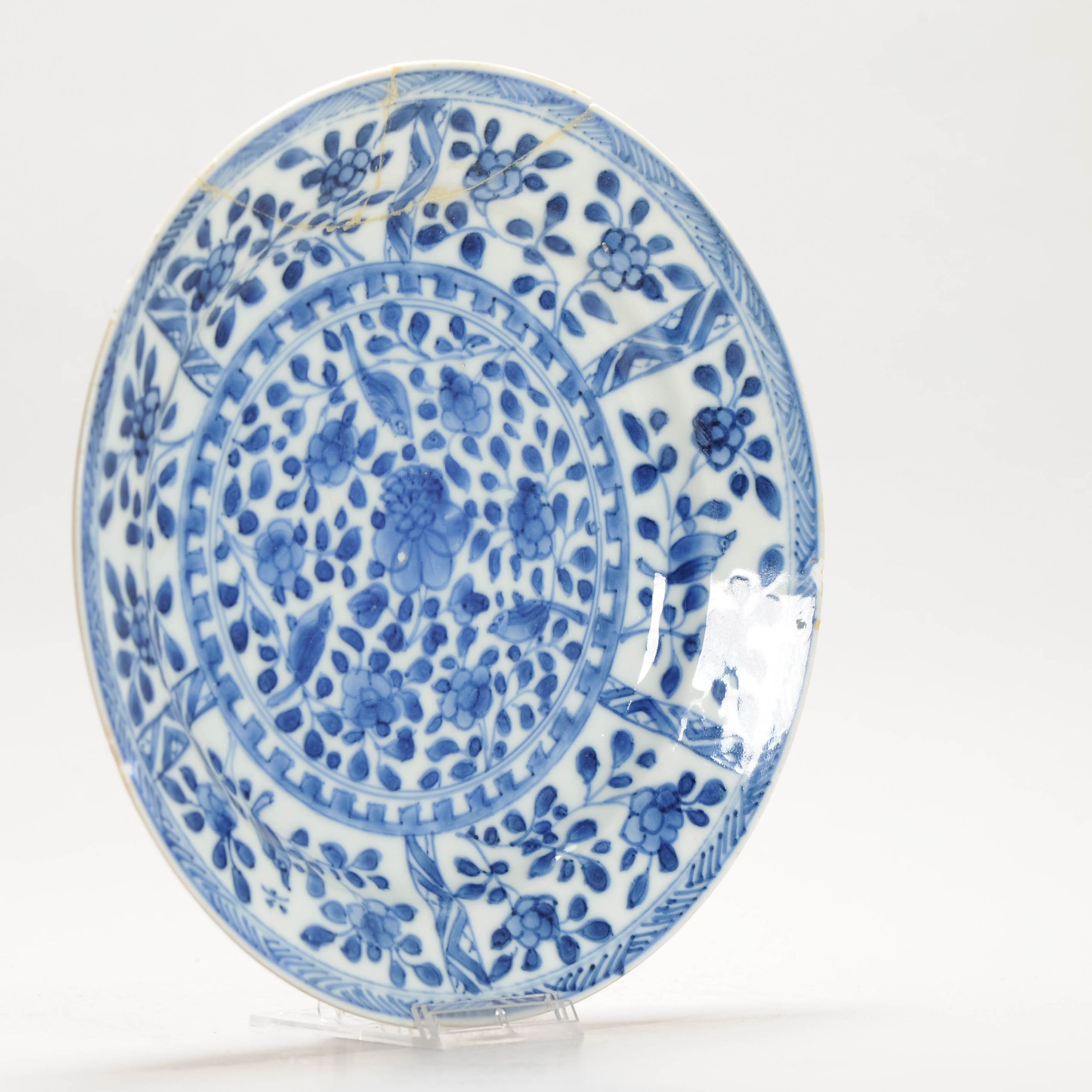 Antique Kangxi Qing Period Chinese Porcelain Plate Marked Base - Image 2
